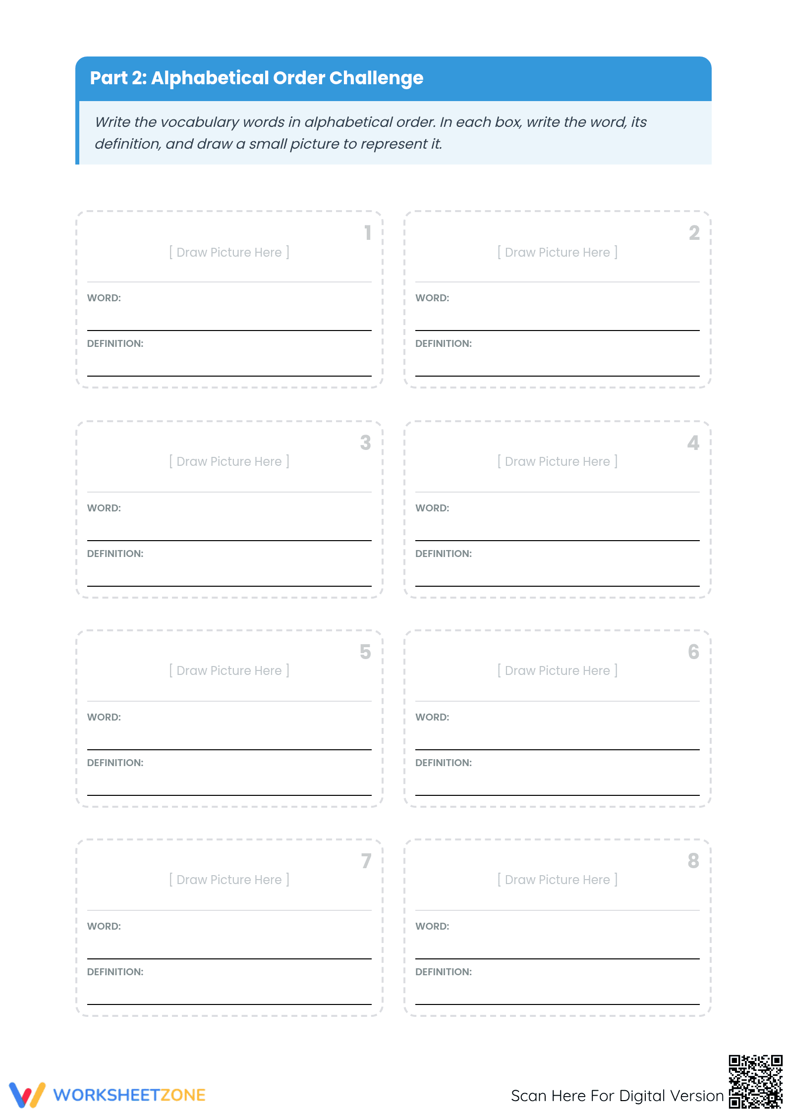 Essential Grade 5 Vocabulary Alphabetical Order Worksheet - Page 2