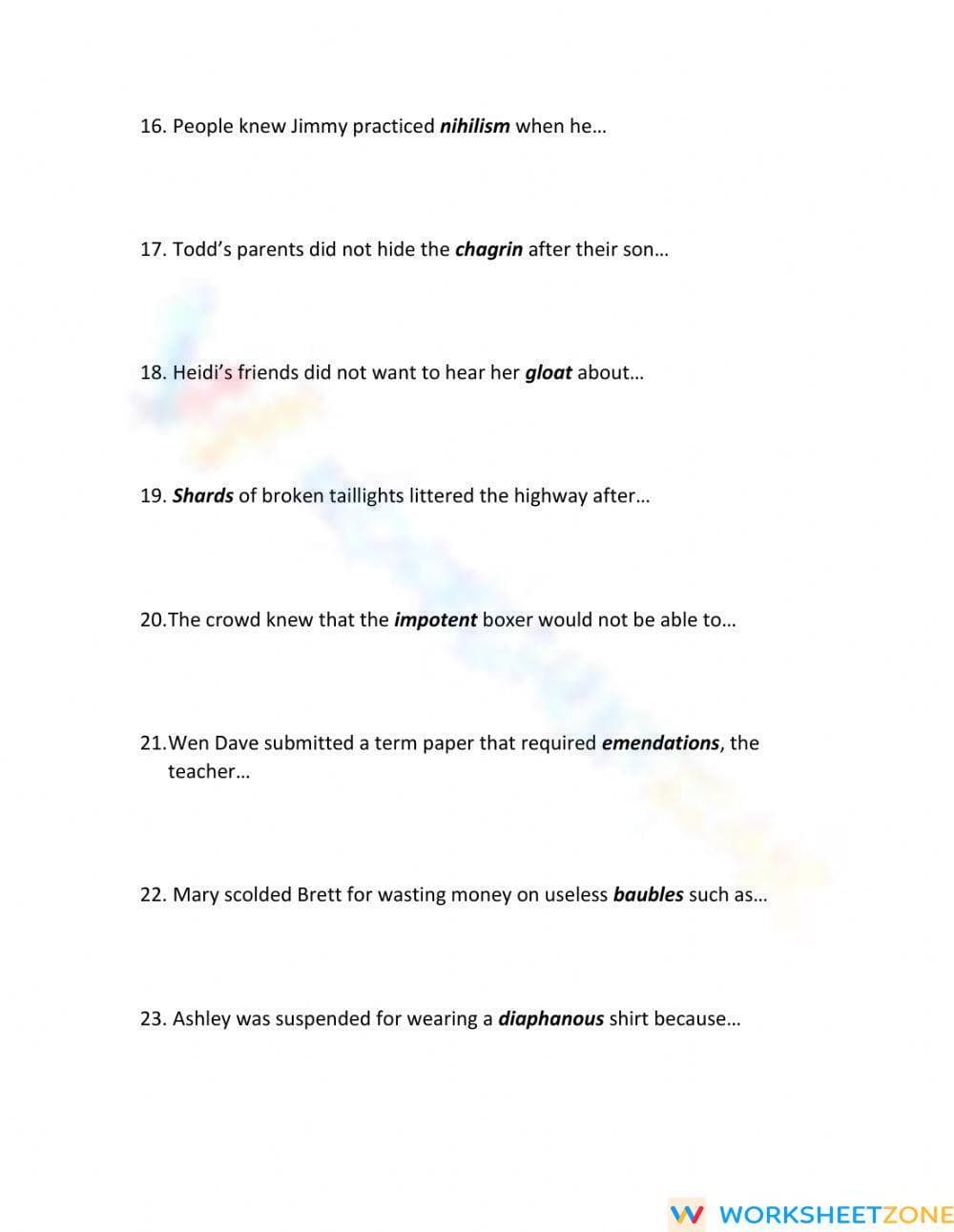 Essential SAT Vocabulary Lessons 1-2 Worksheet | Grade 10 - Page 3