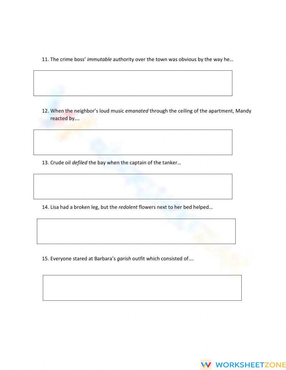SAT Vocab 9-10 Sentence Completion | Essential Printable - Page 5