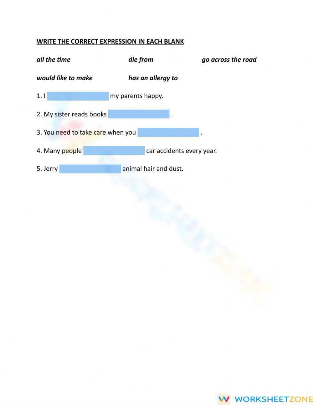 Printable Grade 4 Vocabulary Worksheet: Words and Phrases - Page 2