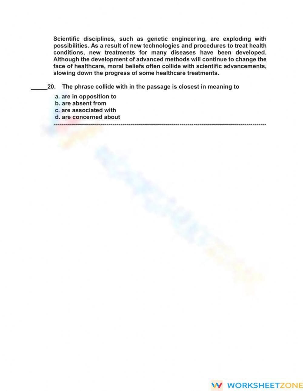 Essential Vocabulary in Context Worksheet | Grade 9 ELA - Page 5