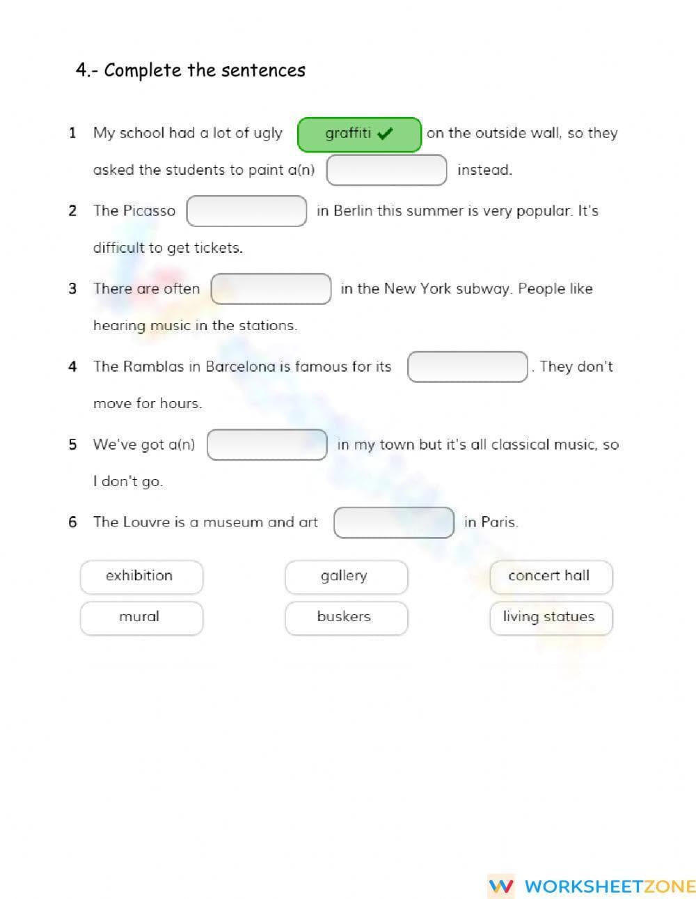 Essential Arts Vocabulary Worksheet | Grade 9 ELA - Page 3