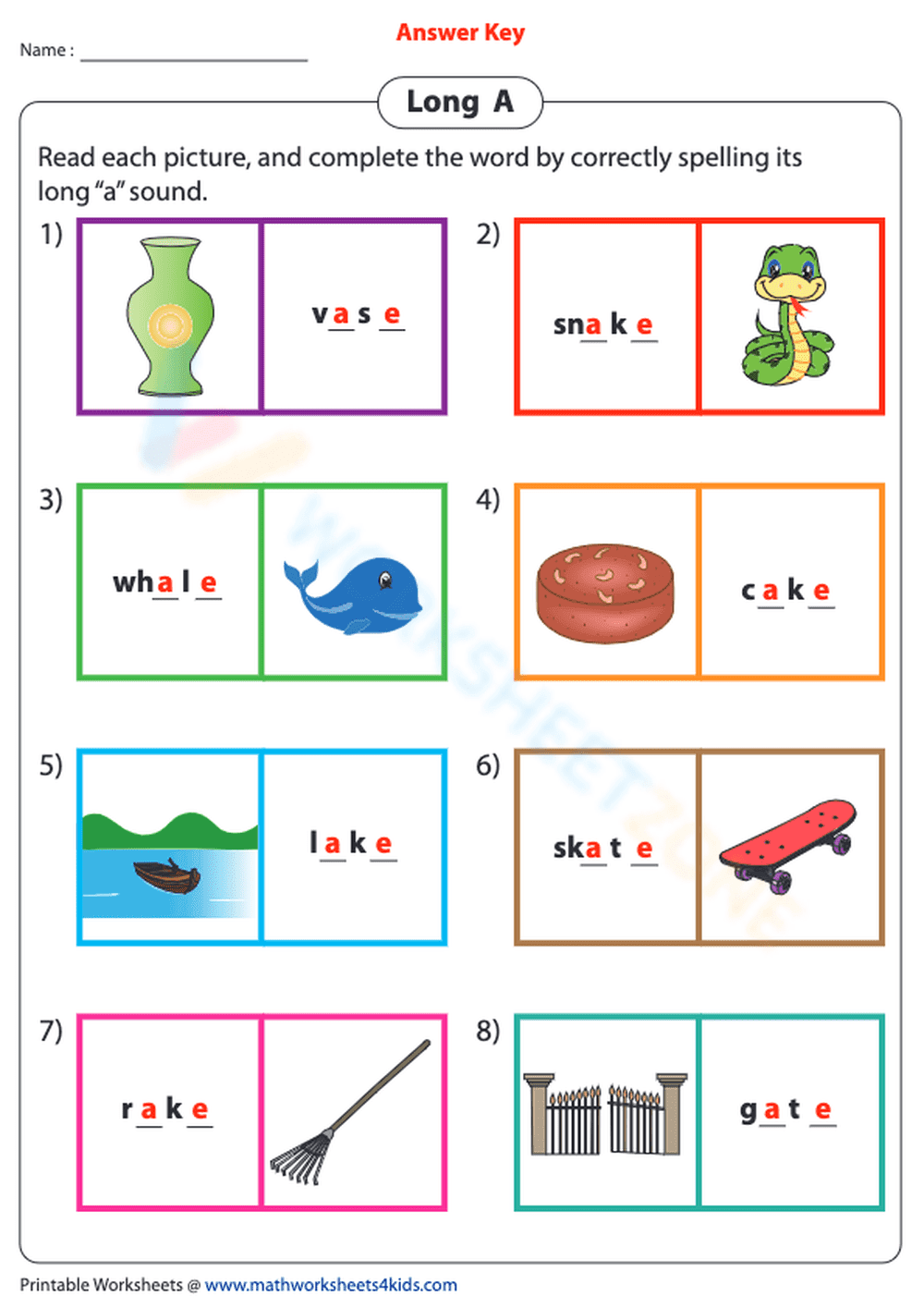 Completing Long A Words: Phonics & Spelling Practice - Page 2