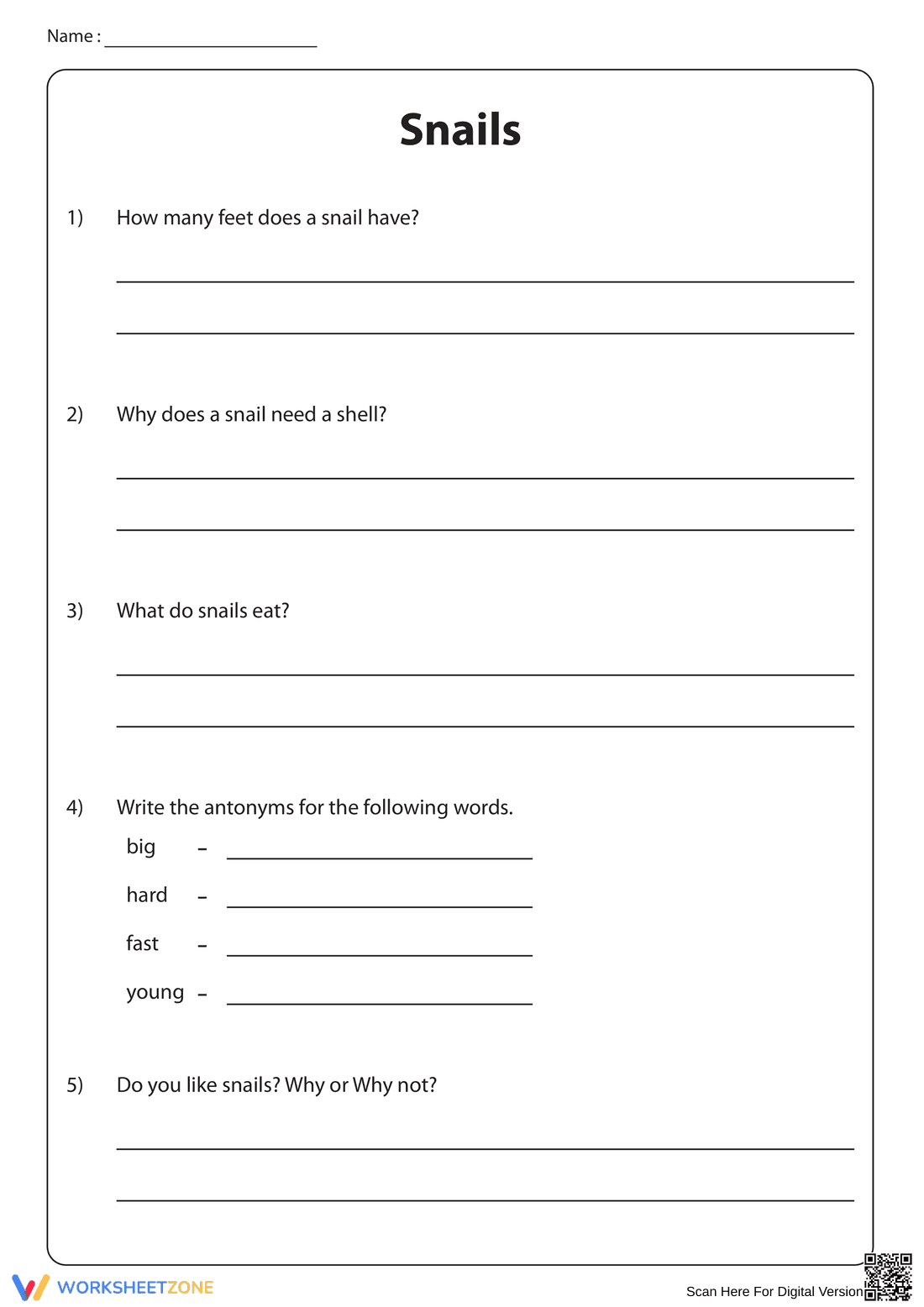 Non-Fiction Reading About Snails - Page 2