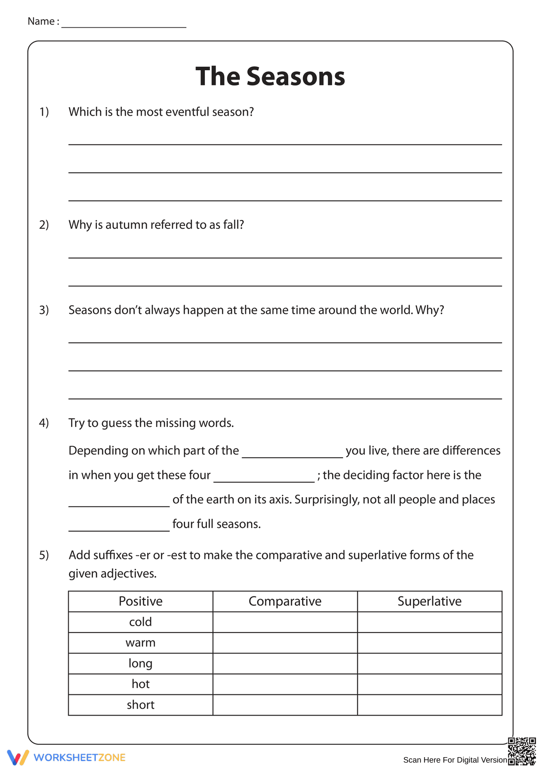 Non-Fiction Reading About The Seasons - Page 2