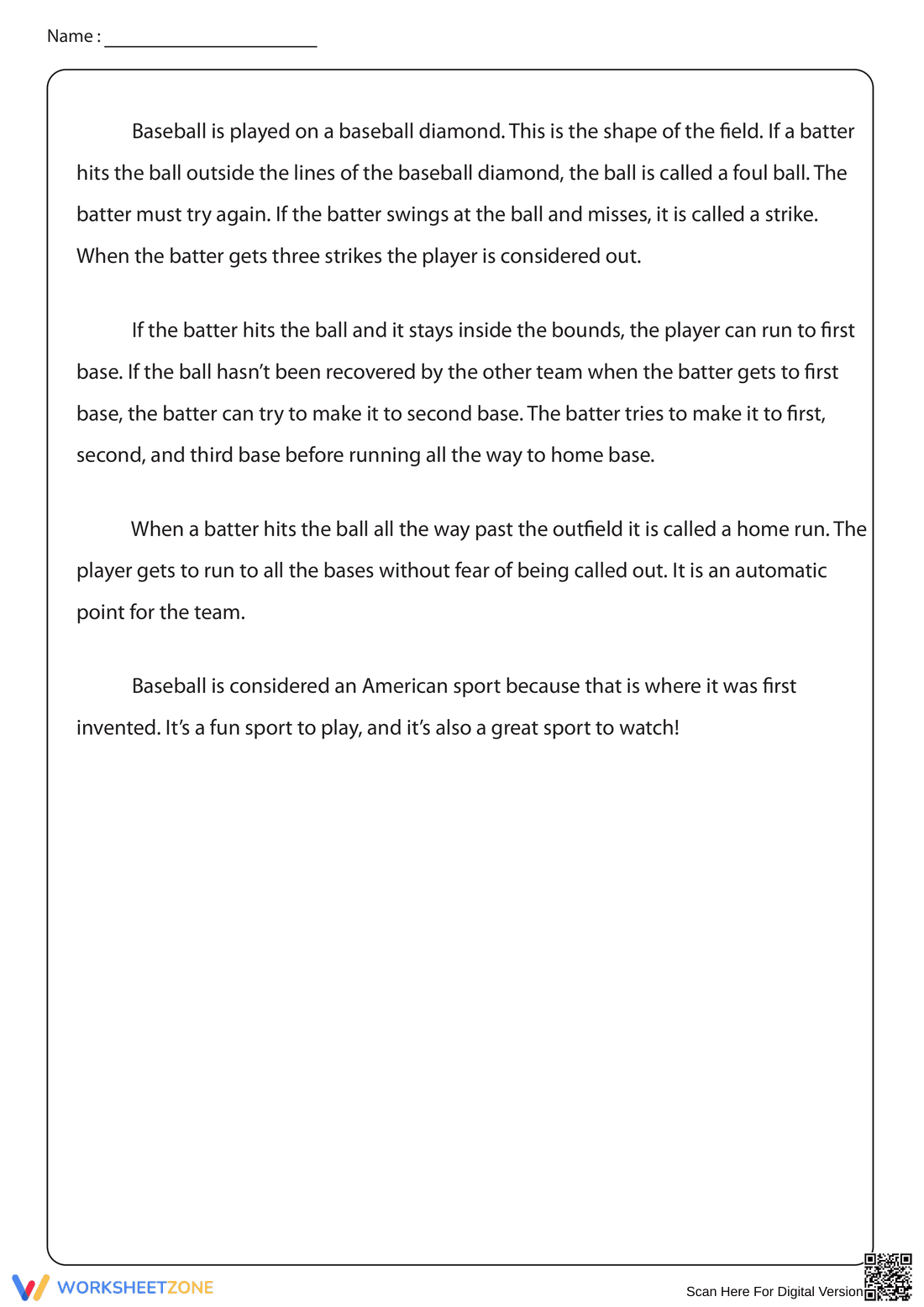Non-Fiction Reading About A Game of Baseball - Page 2