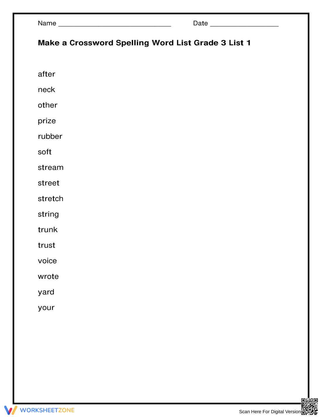 Printable Grade 3 Crossword Maker | Essential Spelling - Page 2
