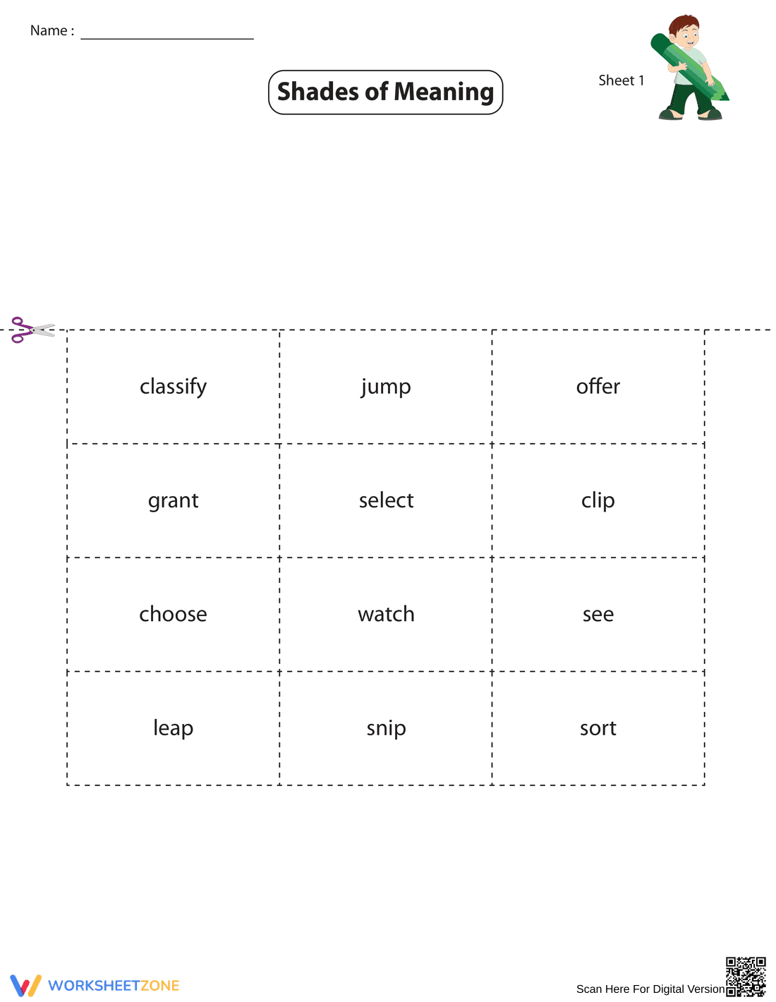 Verbs Shades of Meaning Worksheet - Page 2