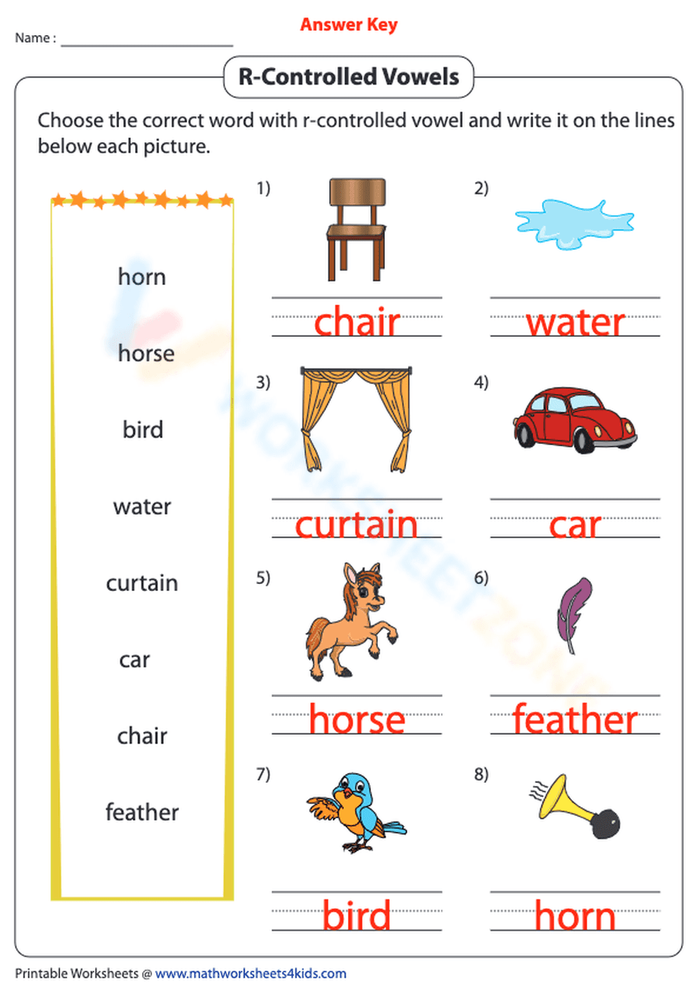 Essential Bossy R Words Worksheet | Grade 1-2 Aligned - Page 2