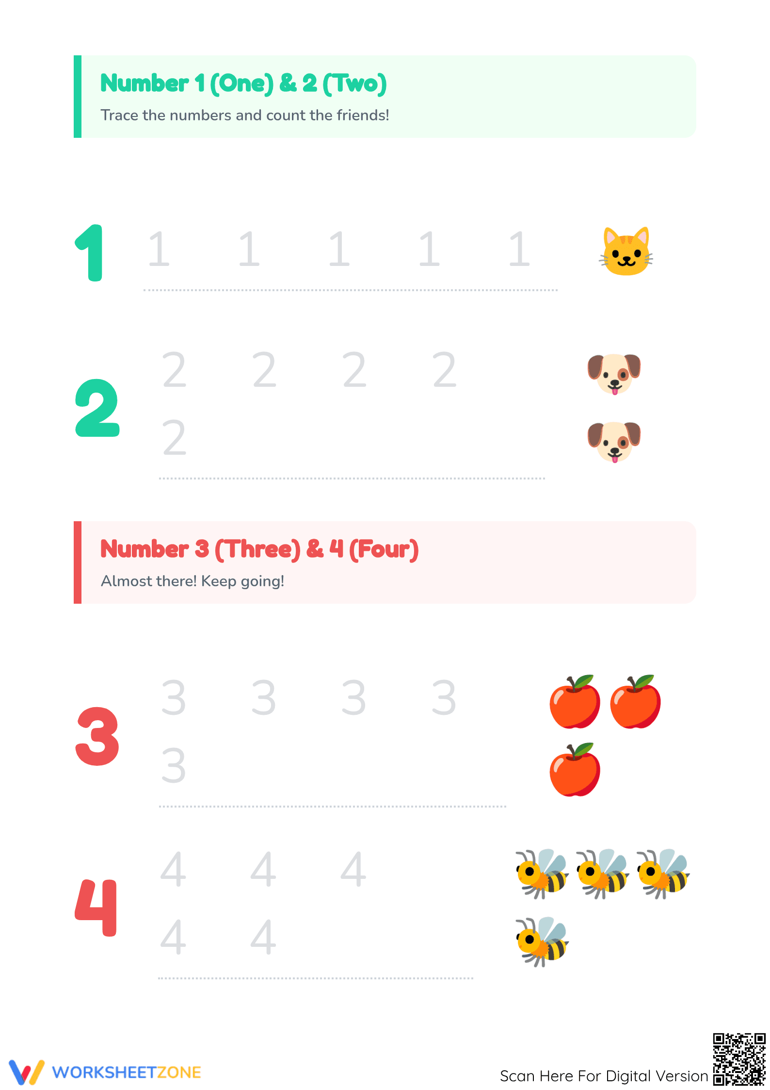 Printable Number Tracing 1-10 Worksheet | Preschool & Kinder - Page 3