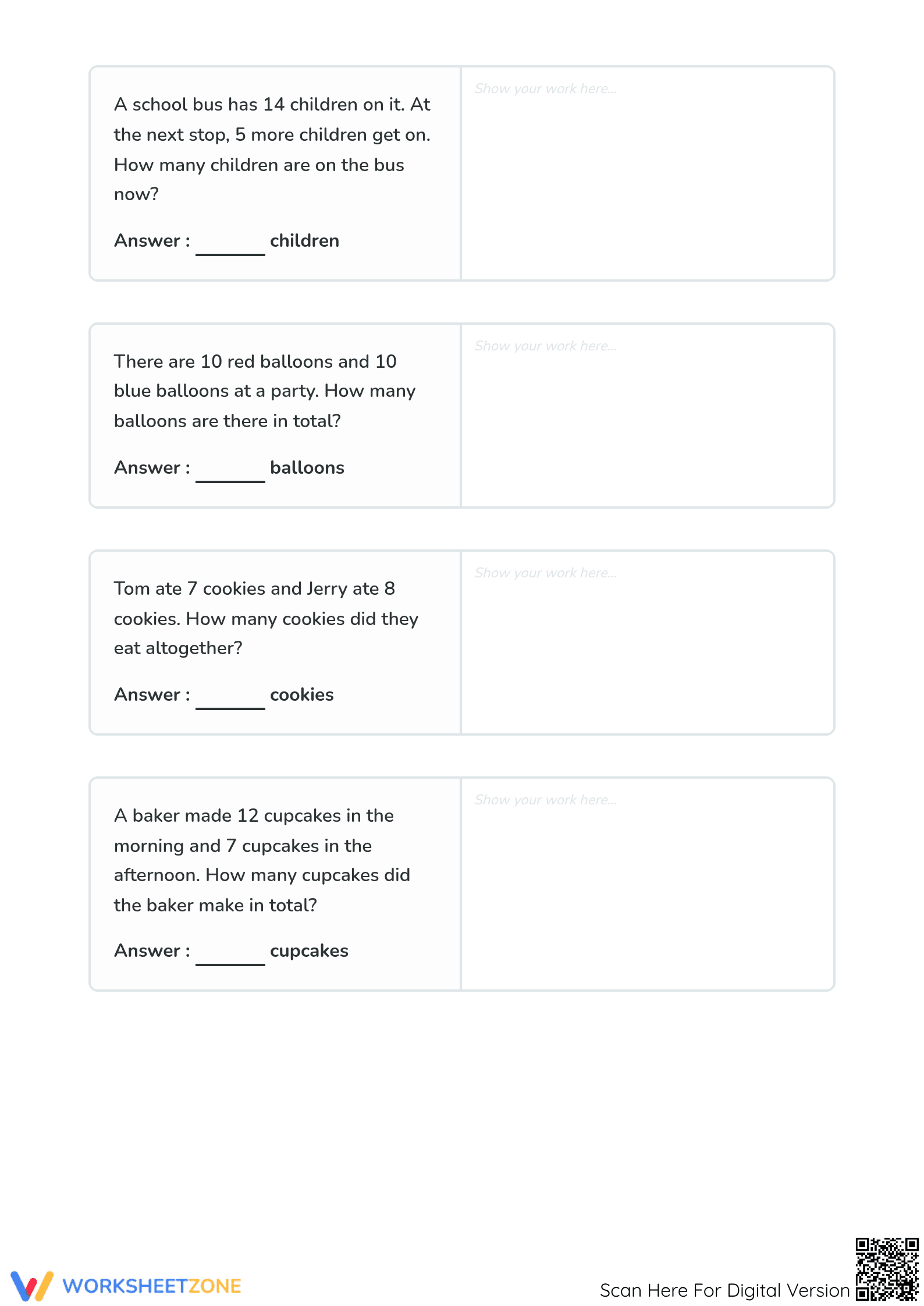 Printable Addition Word Problems for Grade 1 | Aligned - Page 4