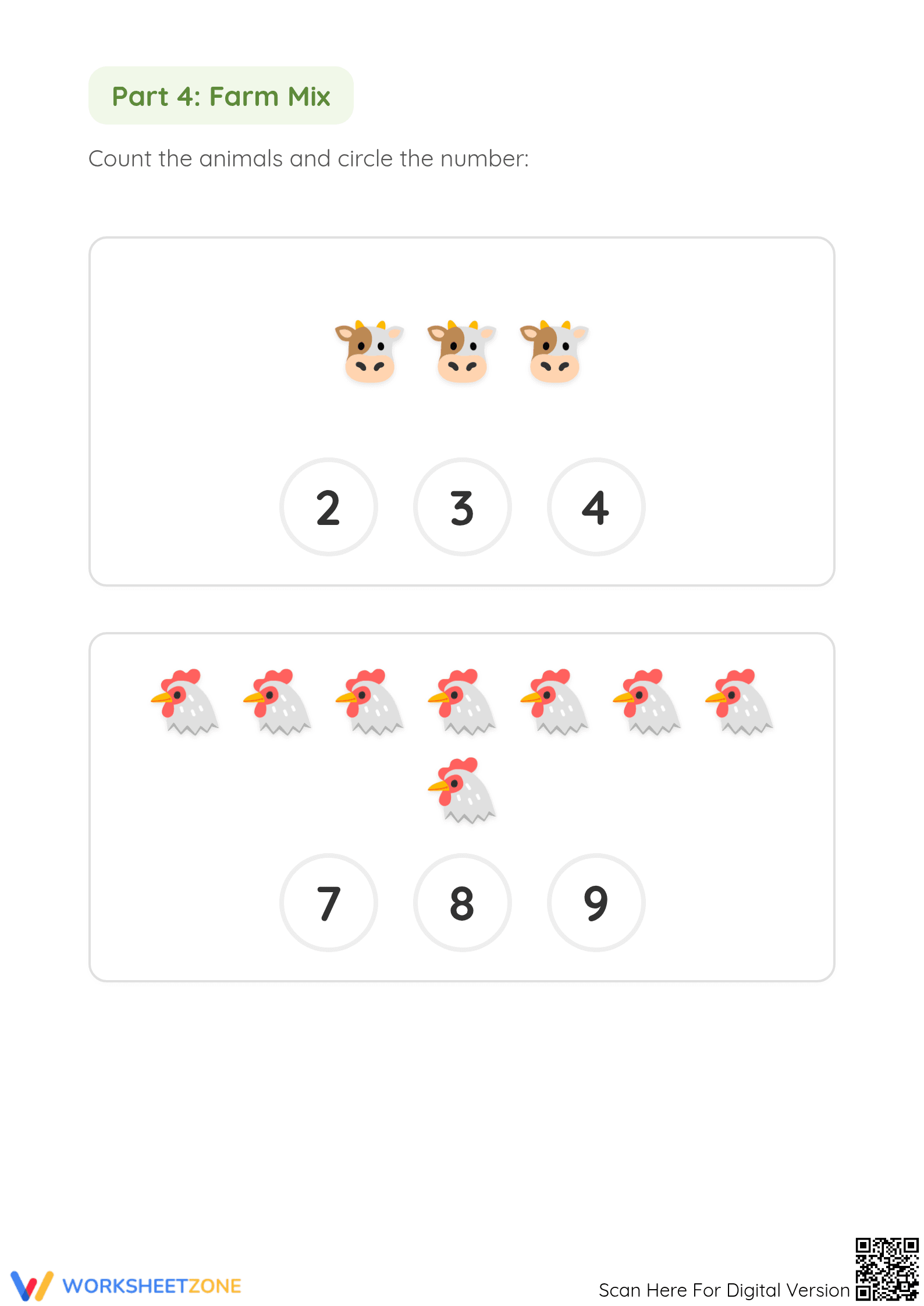 Grade Kindergarten Counting — Printable No-Prep Worksheet - Page 5