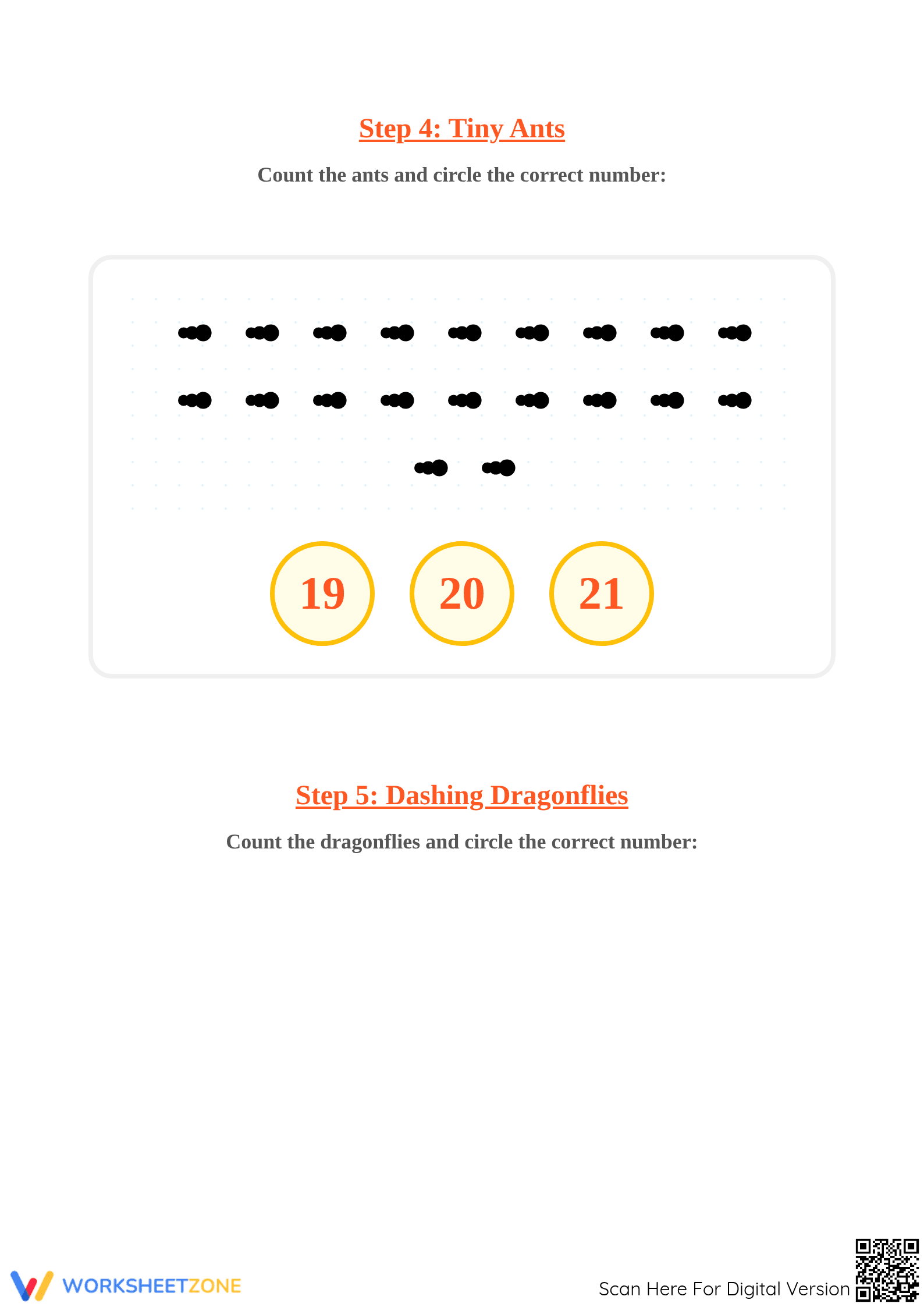 Printable Counting & Number Recognition Worksheet | Grade K - Page 3
