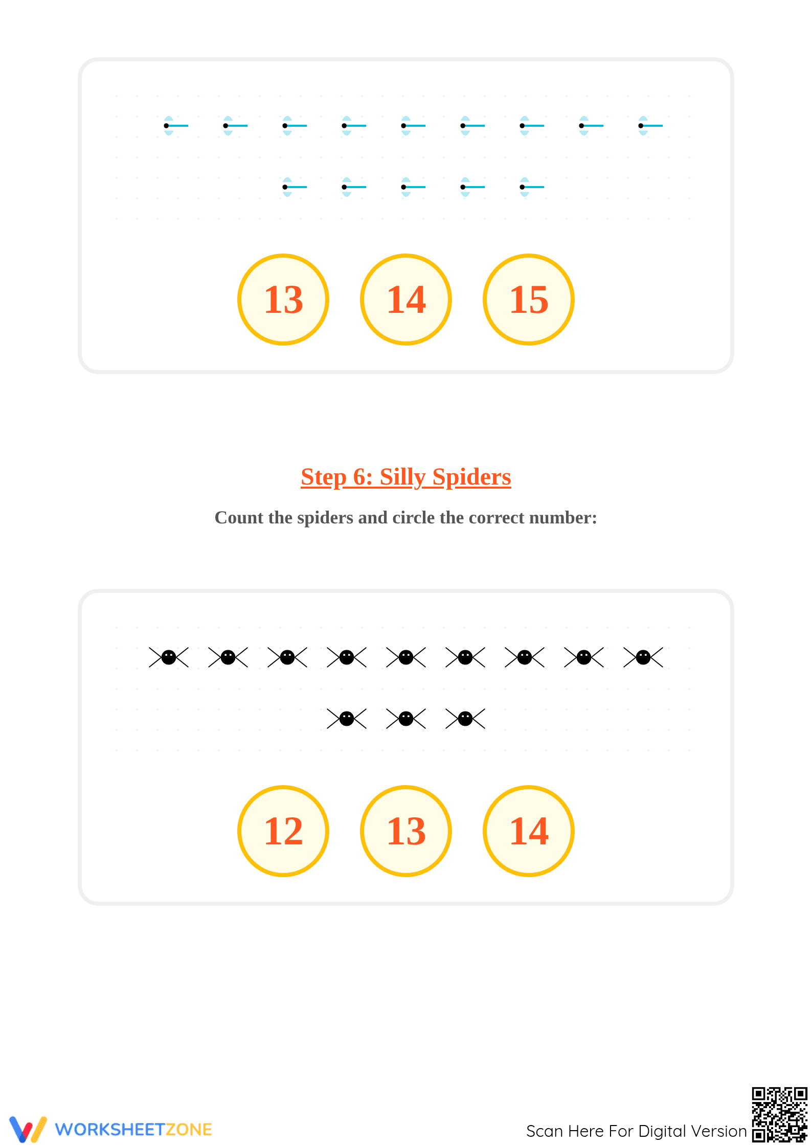 Printable Counting & Number Recognition Worksheet | Grade K - Page 4
