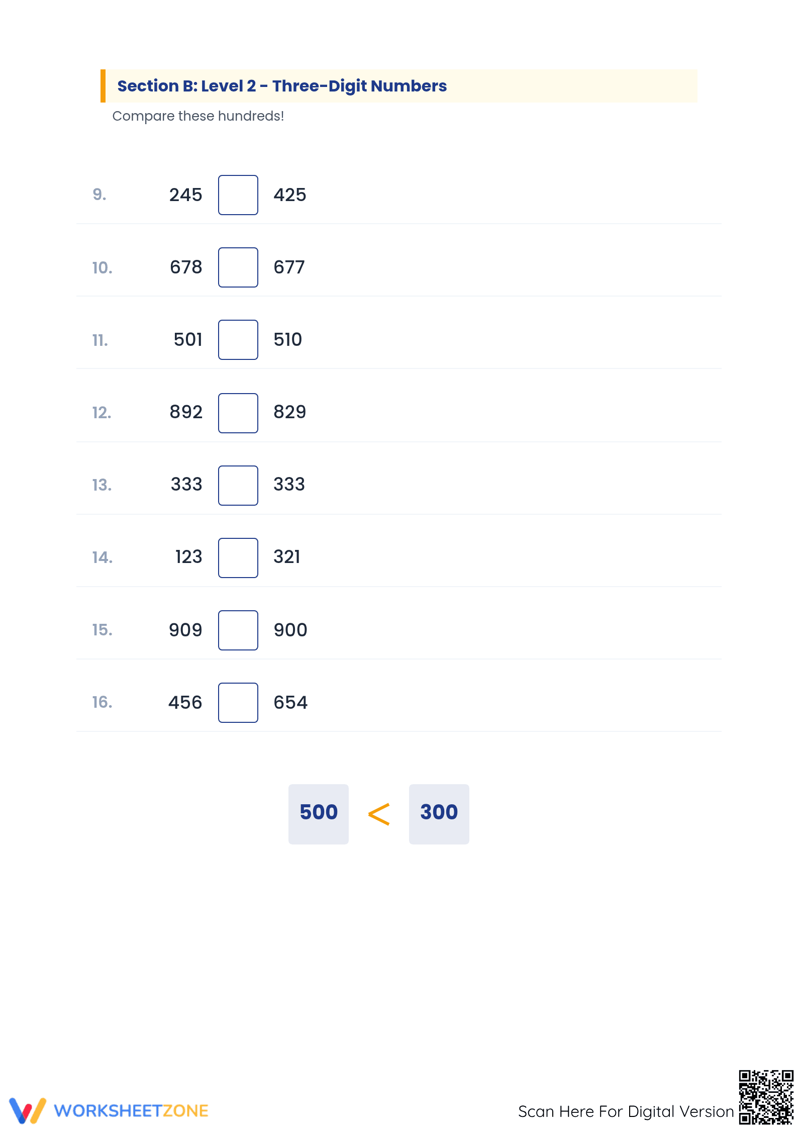 4.NBT.A.2 Worksheet: Comparing Numbers — Grade 4 Aligned - Page 2