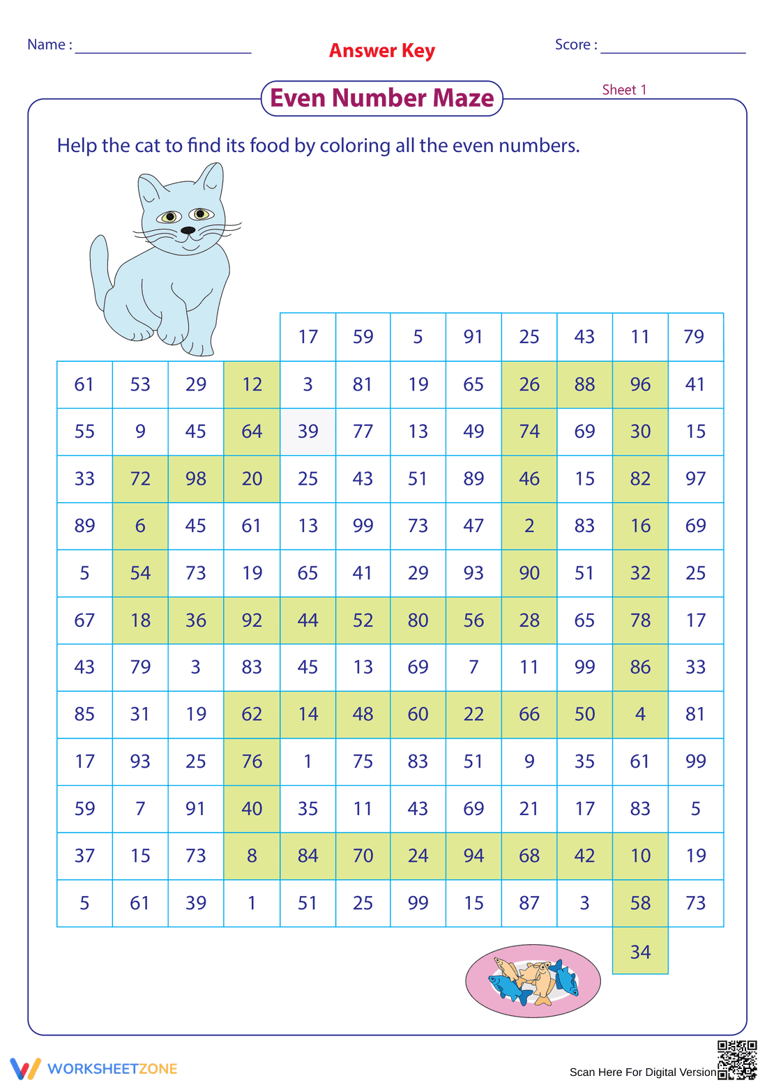 Even Number Maze: Learning Tool - Page 2