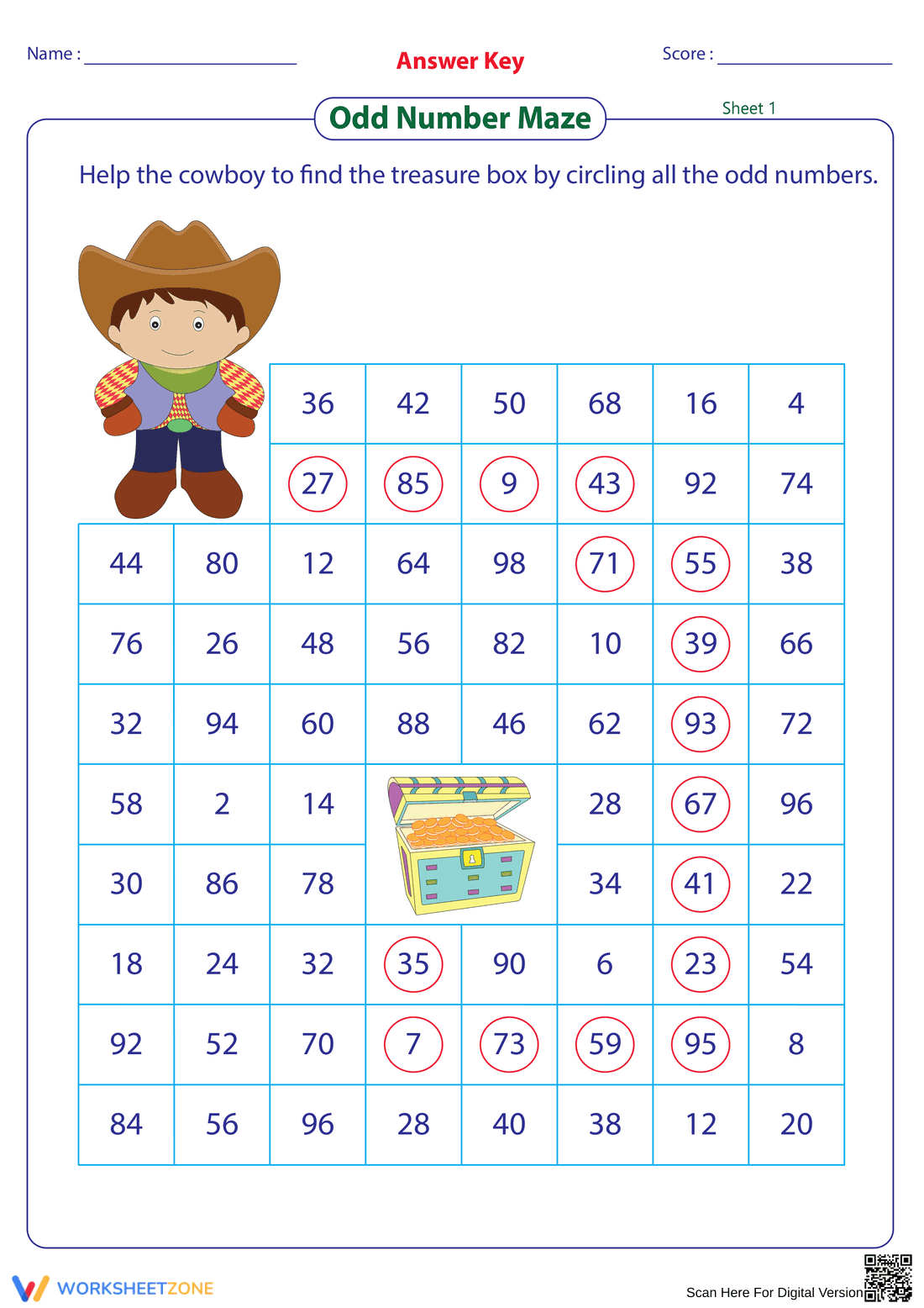 Odd Number Maze Fun: Exploring Numbers 1-100 - Page 2