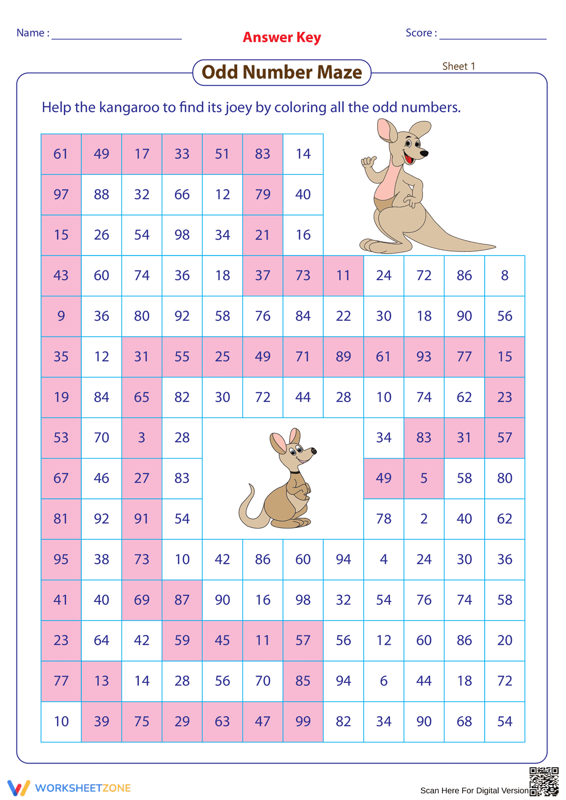 Navigate the Odd Number Maze: Numbers 1 to 100 - Page 2