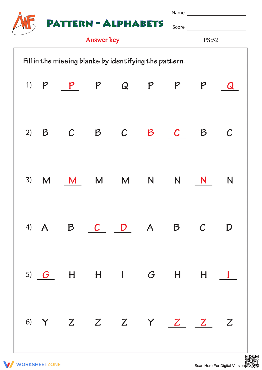 Essential Letter Pattern Worksheet | Grade 1 English - Page 2
