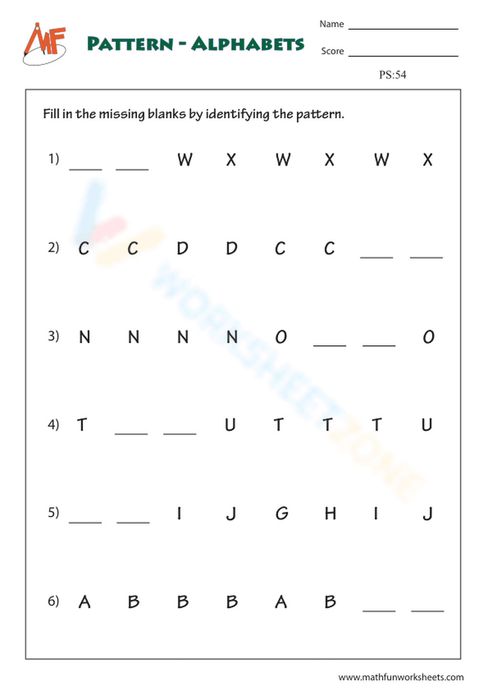 Printable Alphabet Pattern Worksheet | Grade K-1 Essential - Page 3