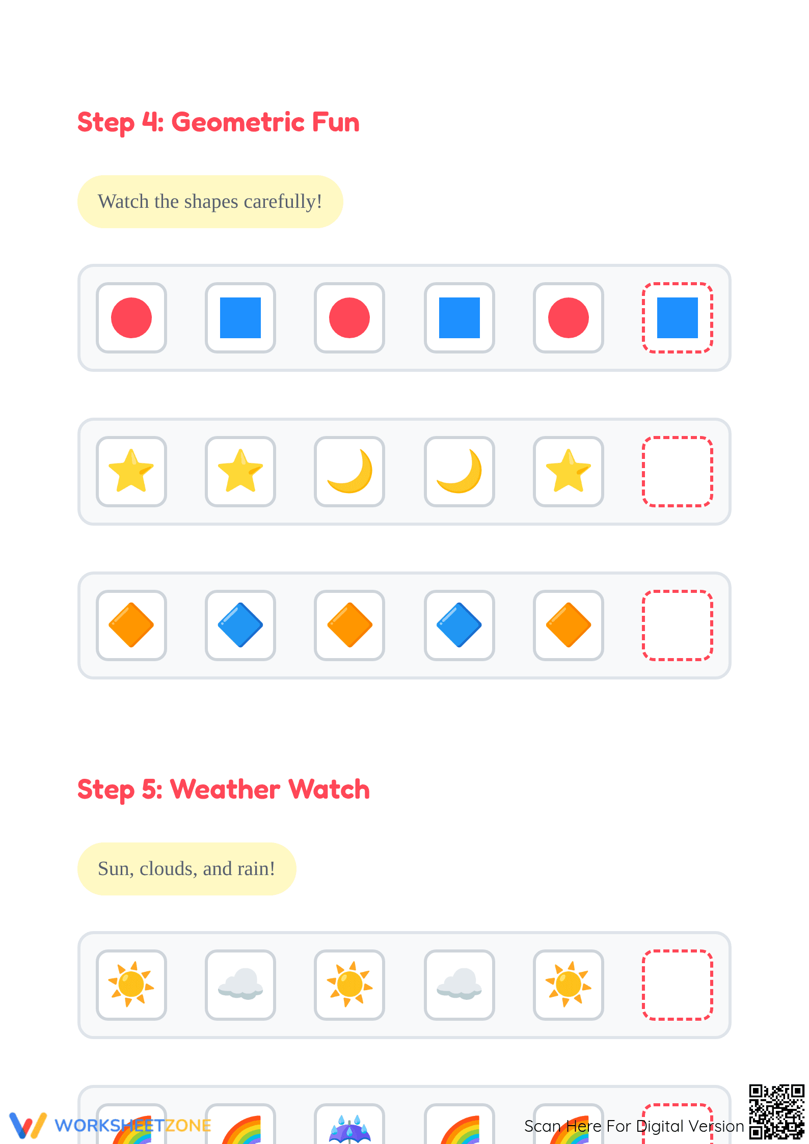 Essential Object Pattern Worksheet | Grade 1 Printable - Page 3