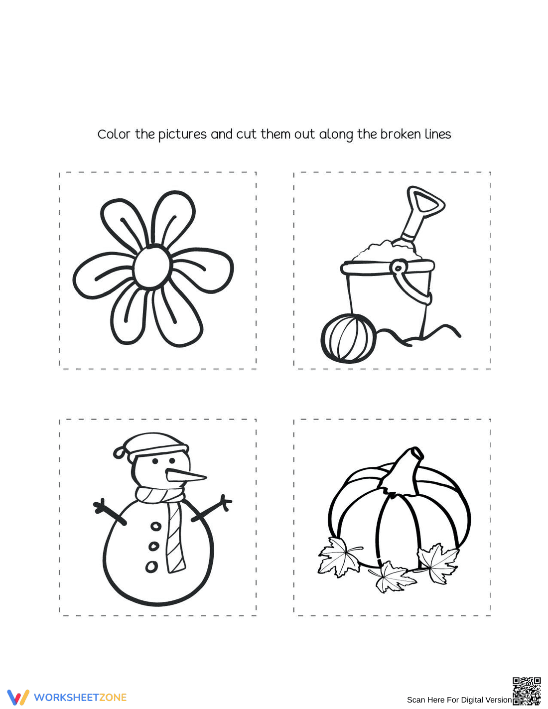 Essential Four Seasons Cut and Paste Worksheet - Page 2