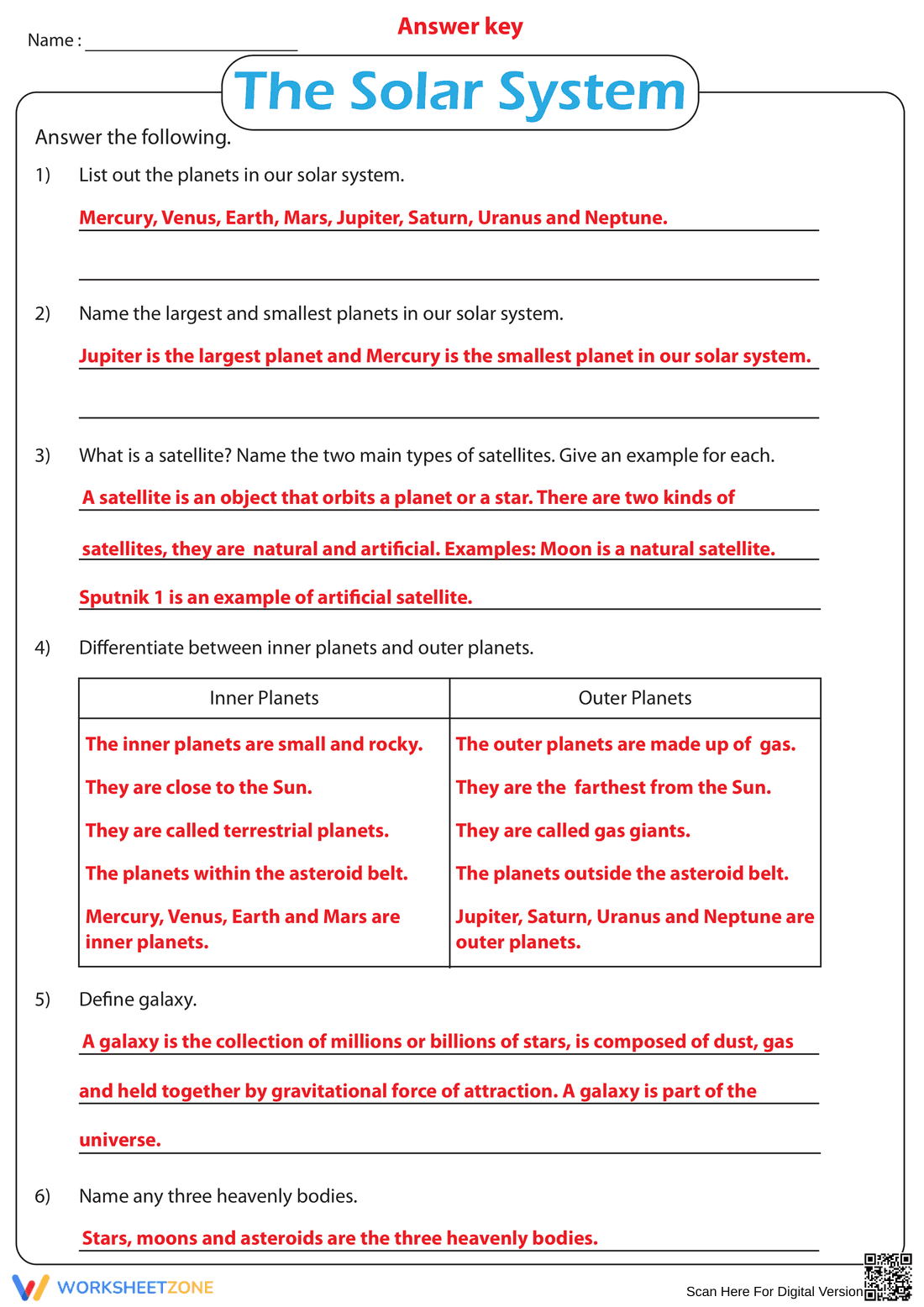 Solar System Comprehensive Questions - Page 2