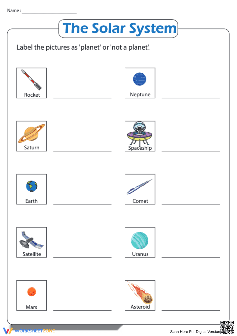 Planets in the Solar System Worksheet - Page 2