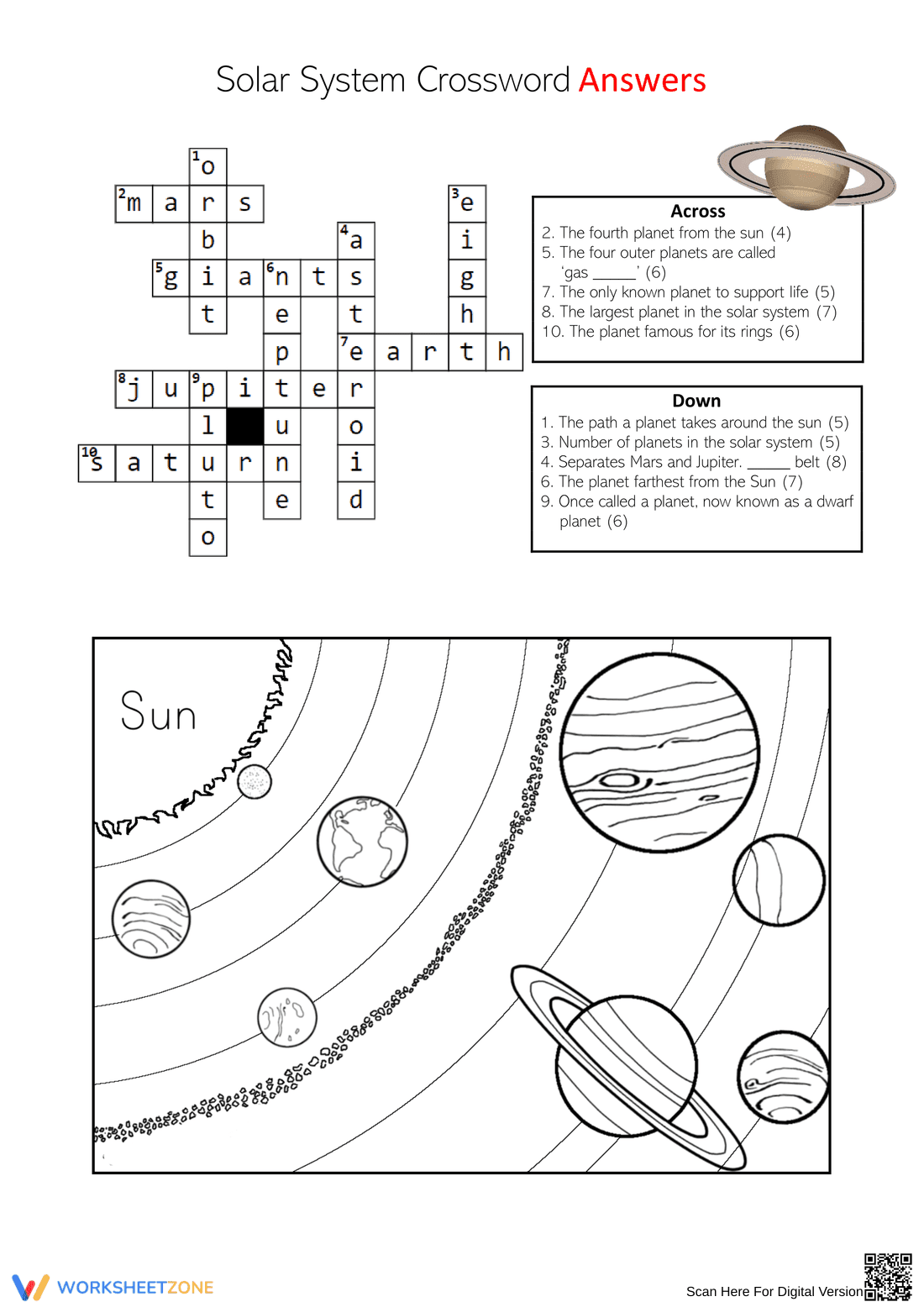 Solar System Crossword Puzzle - Page 2