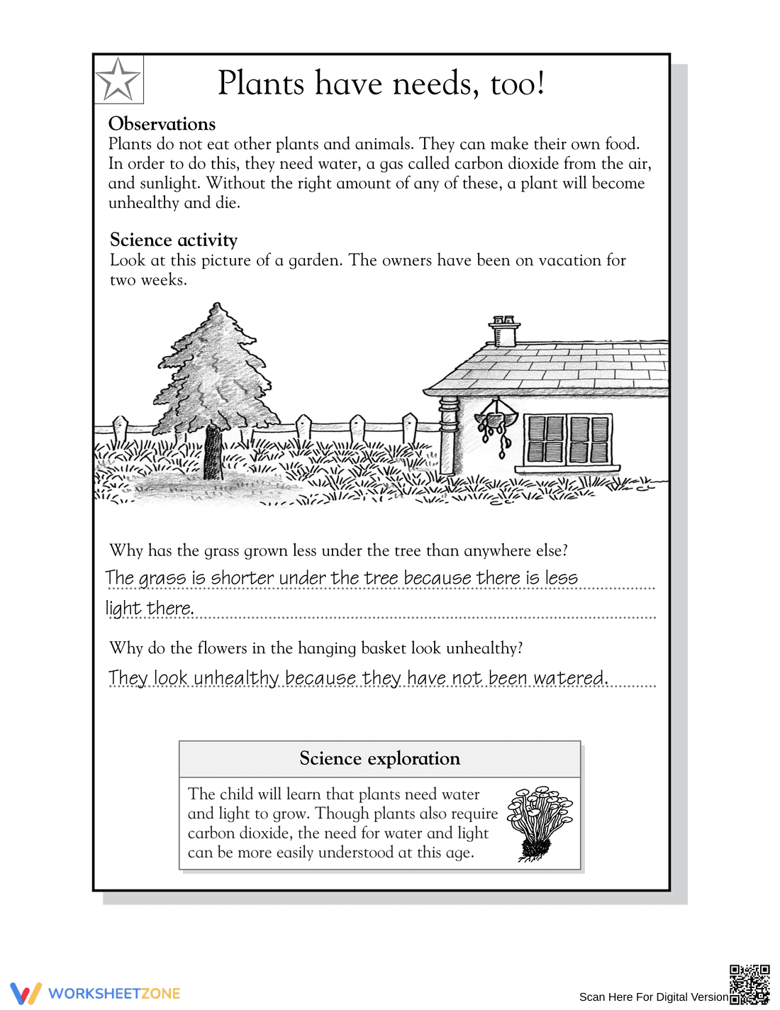 Plants Have Needs Worksheet | Grade 1 Essential Science - Page 2