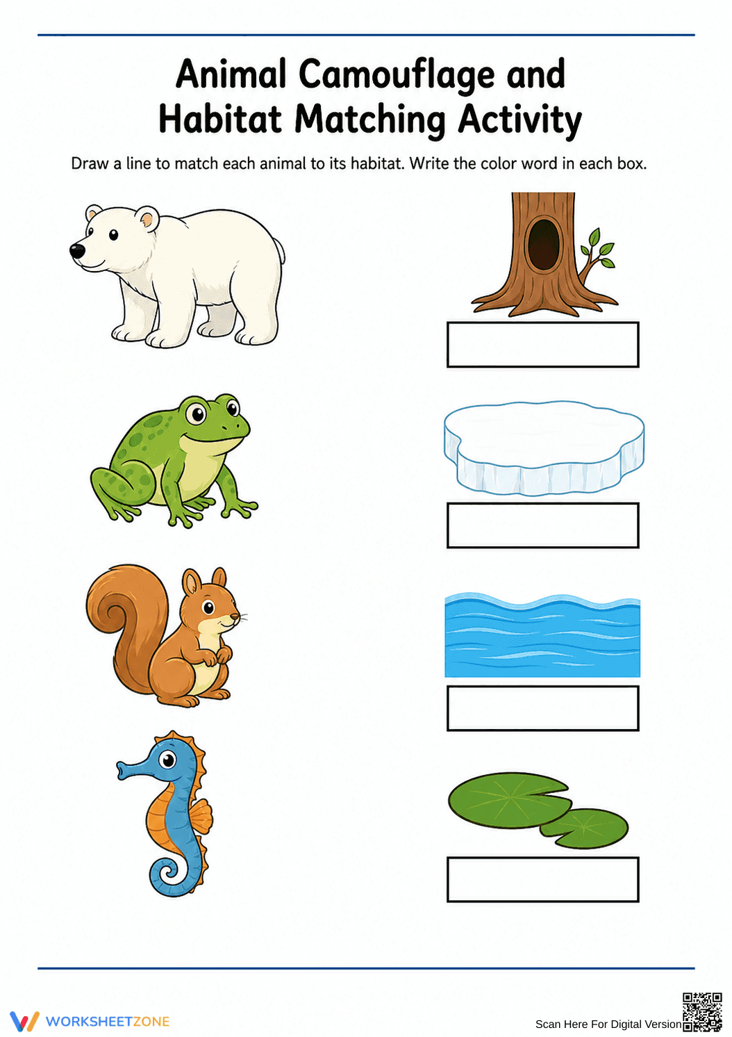 Animal Camouflage Worksheet | Grade 1 Essential Science - Page 2