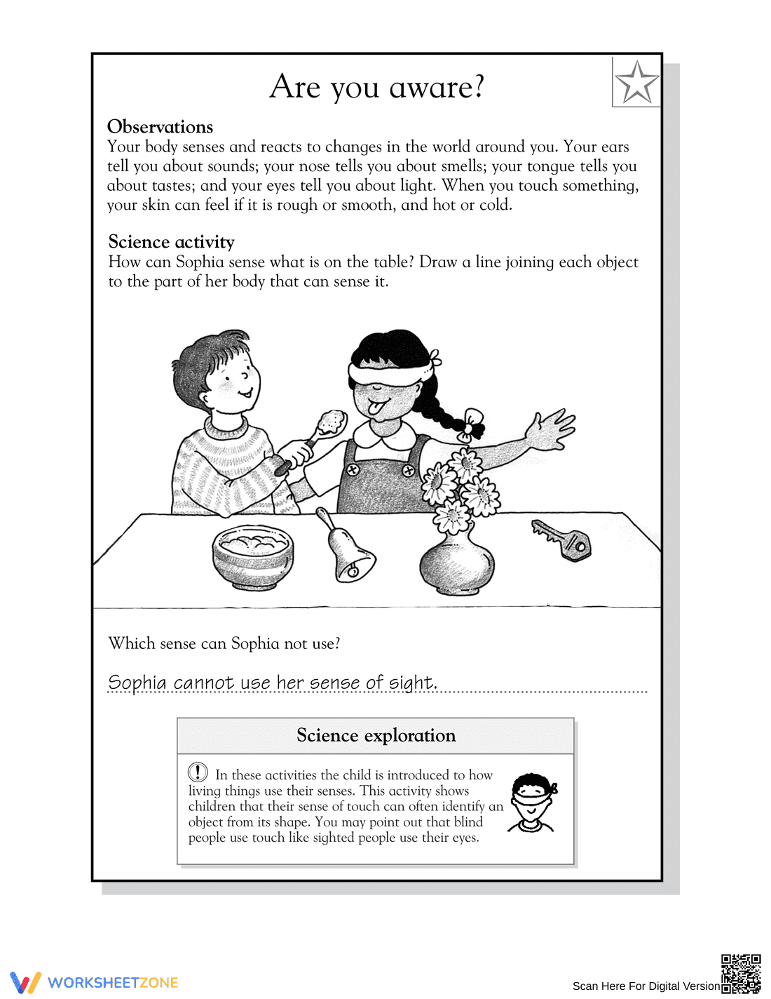 Exploring The Five Senses: Are You Aware Science Worksheet - Page 2