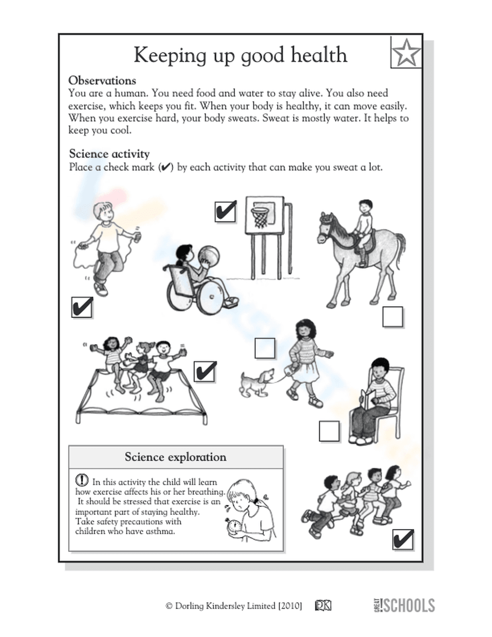 Essential Grade 1 Science: Keeping Up Good Health Worksheet - Page 2