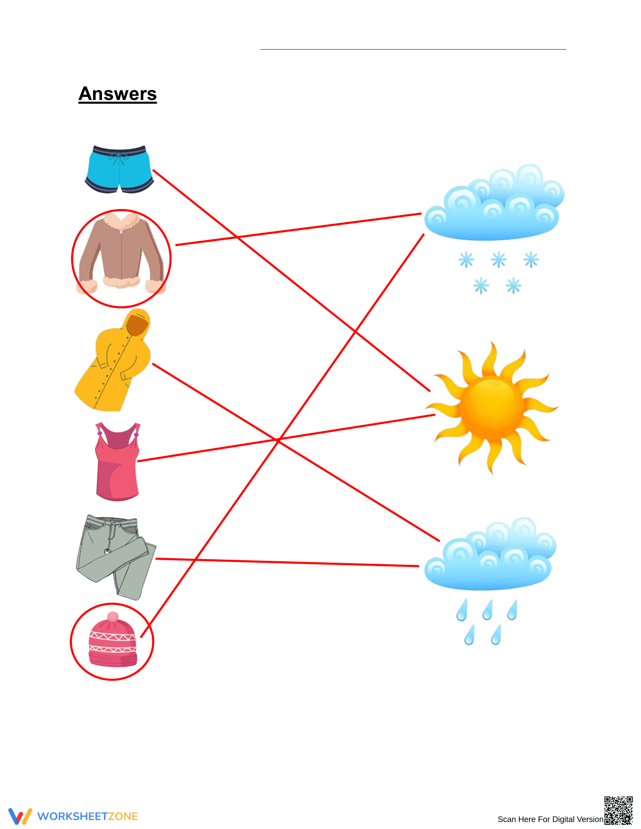 Grade 1 Weather and Clothes — Printable No-Prep Worksheet - Page 2