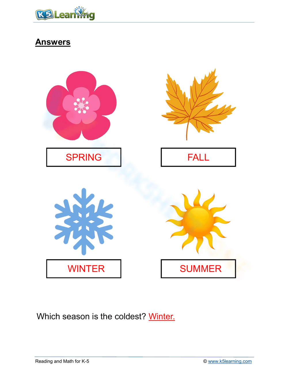 Seasons: Learning the Vocabulary - Page 2
