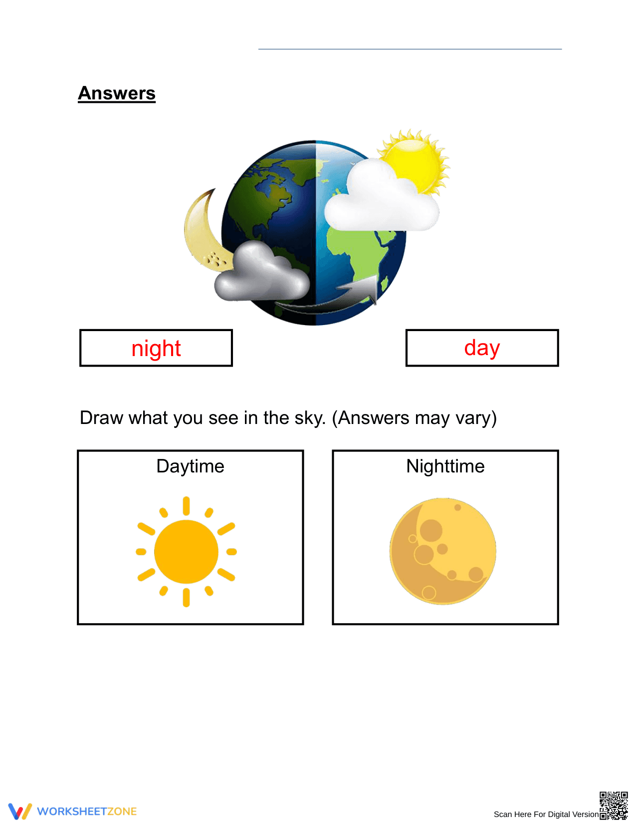 Essential Day and Night Cycle Worksheet | Grade 1 Science - Page 2