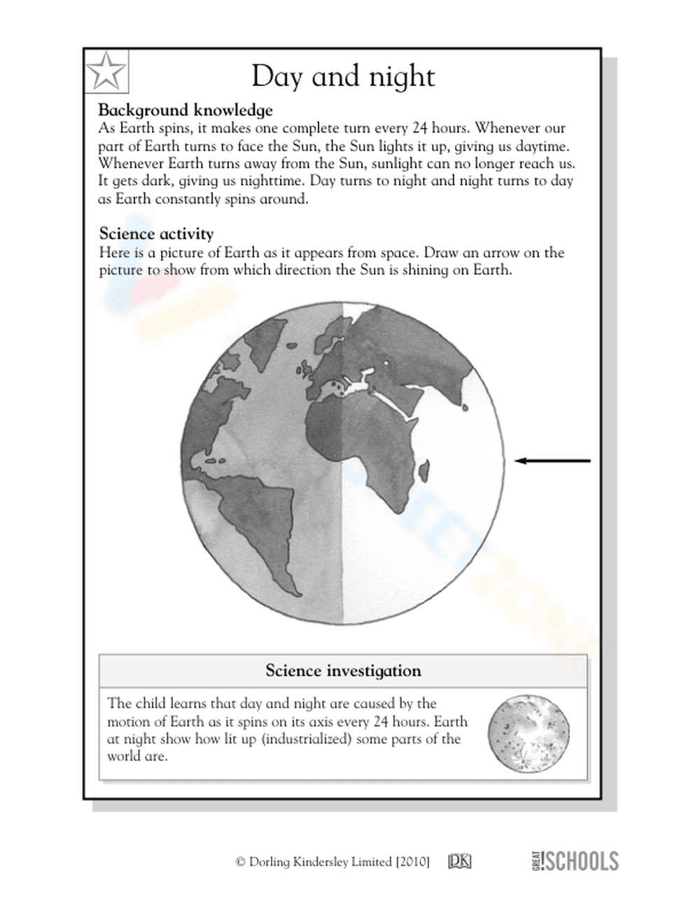 Essential Day and Night Worksheet | Grade 4 Science - Page 2