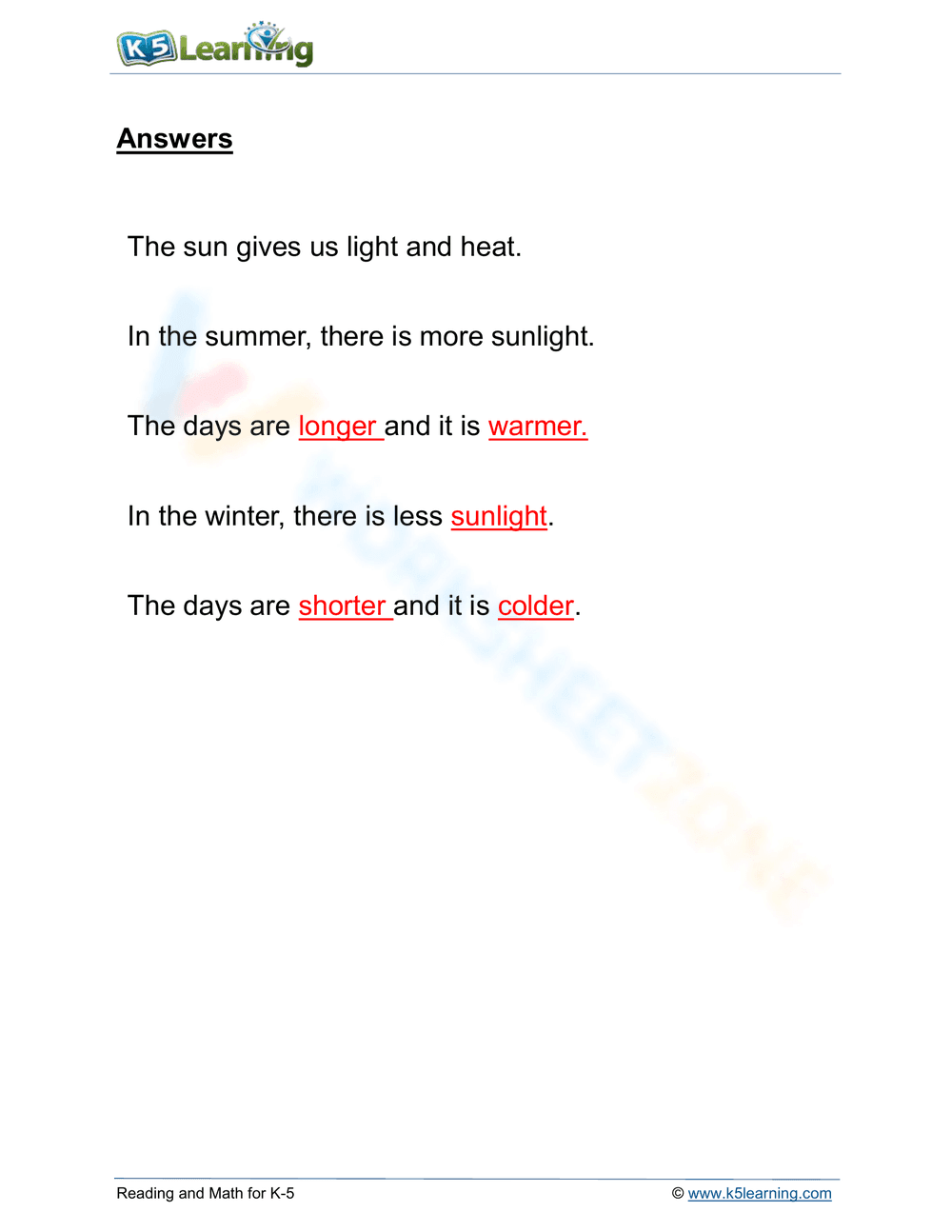 Understanding Daylight and the Seasons - Page 2