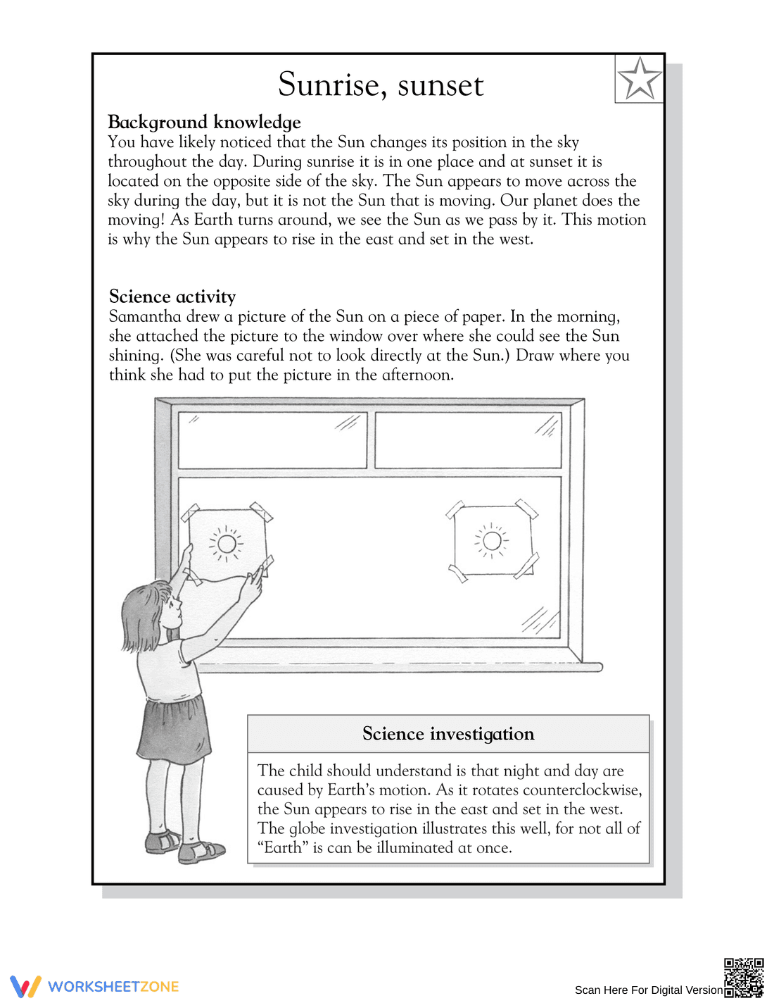 Essential Sunrise and Sunset Science Worksheet | Grade 3-4 - Page 2