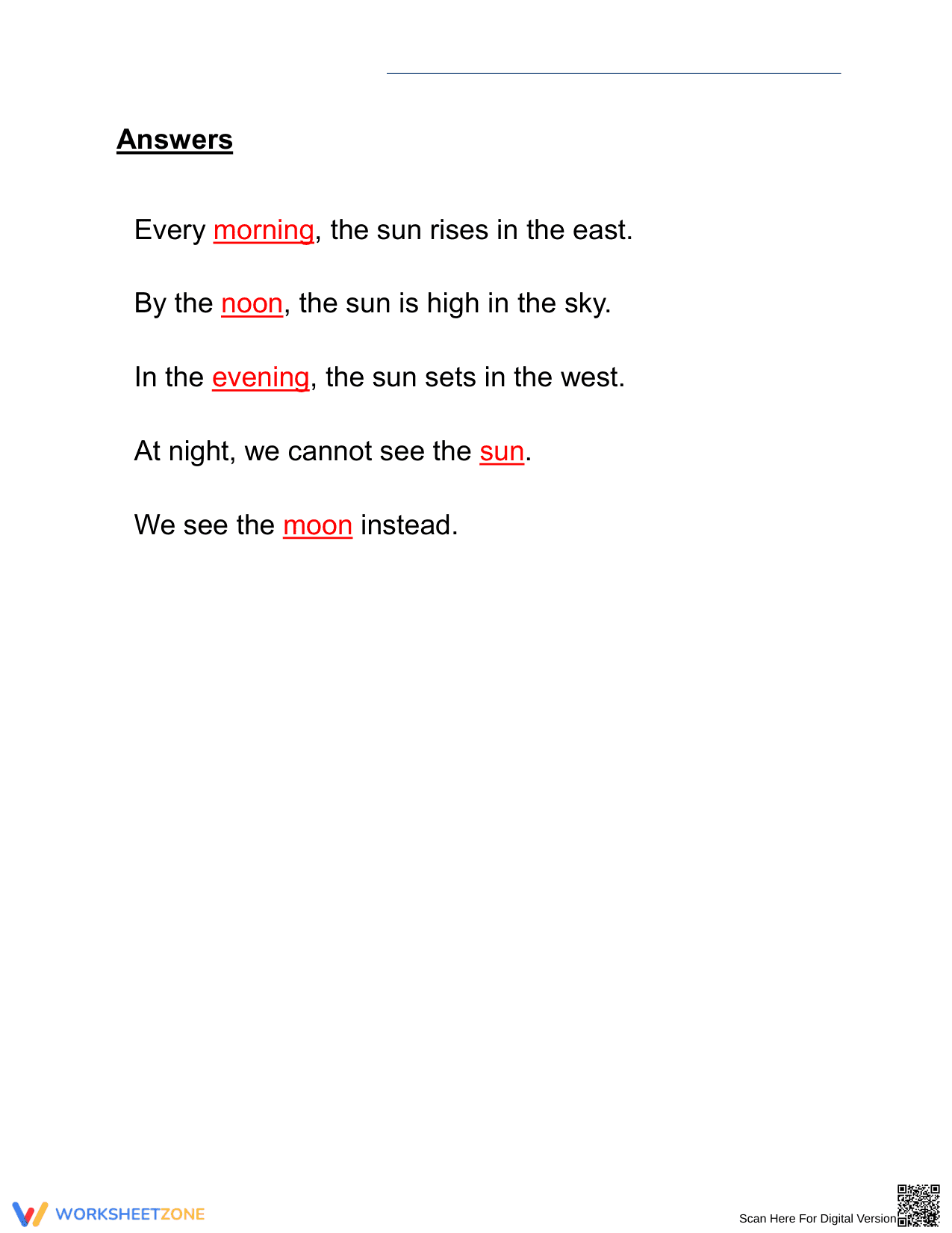 Patterns of the Sun Worksheet | Grade 1 Essential Science - Page 2