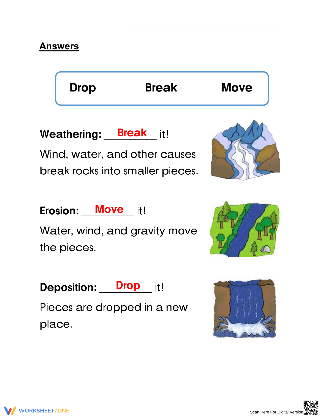 Printable Grade 2 Weathering Erosion & Deposition Worksheet - Page 3