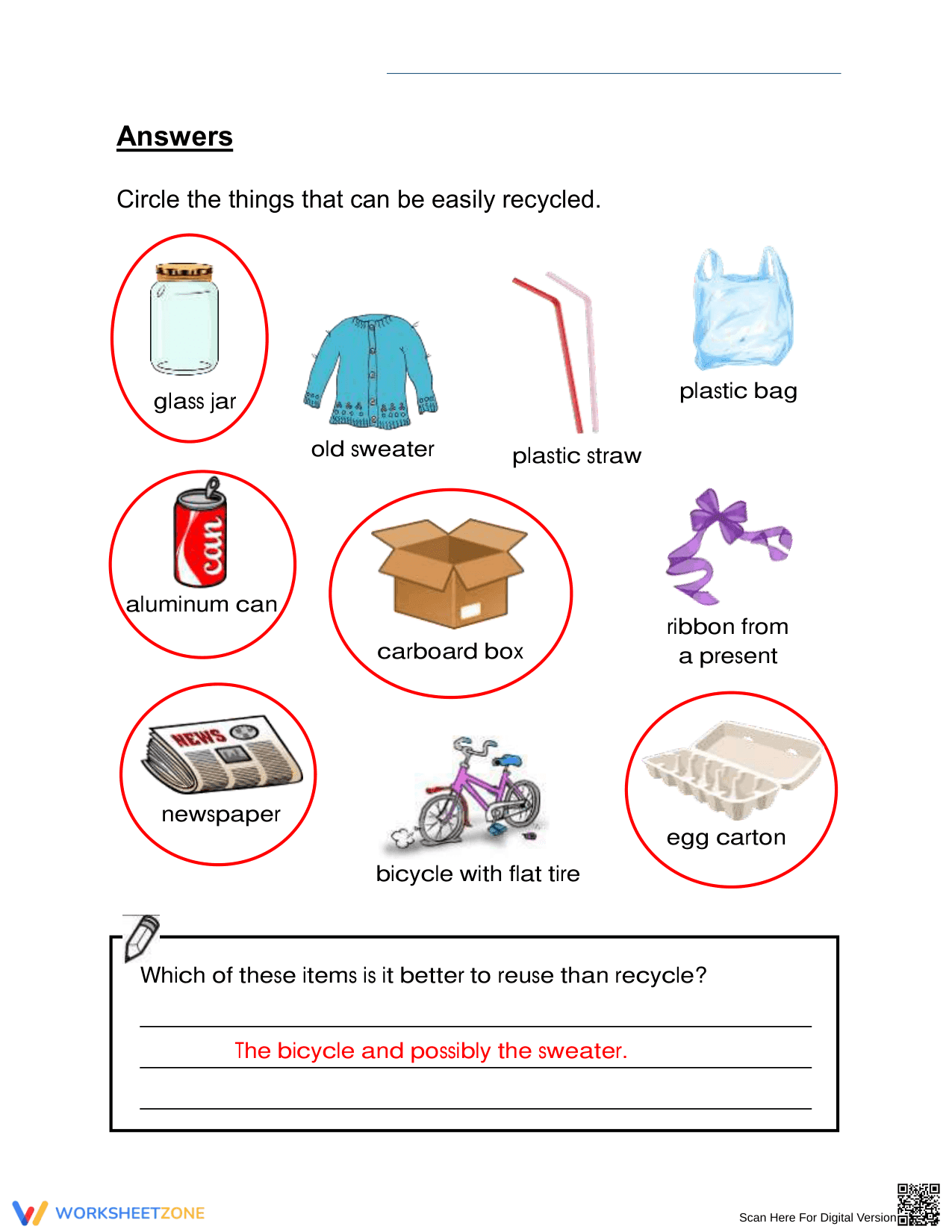 Grade 3 Recycling — Printable No-Prep Worksheet - Page 2