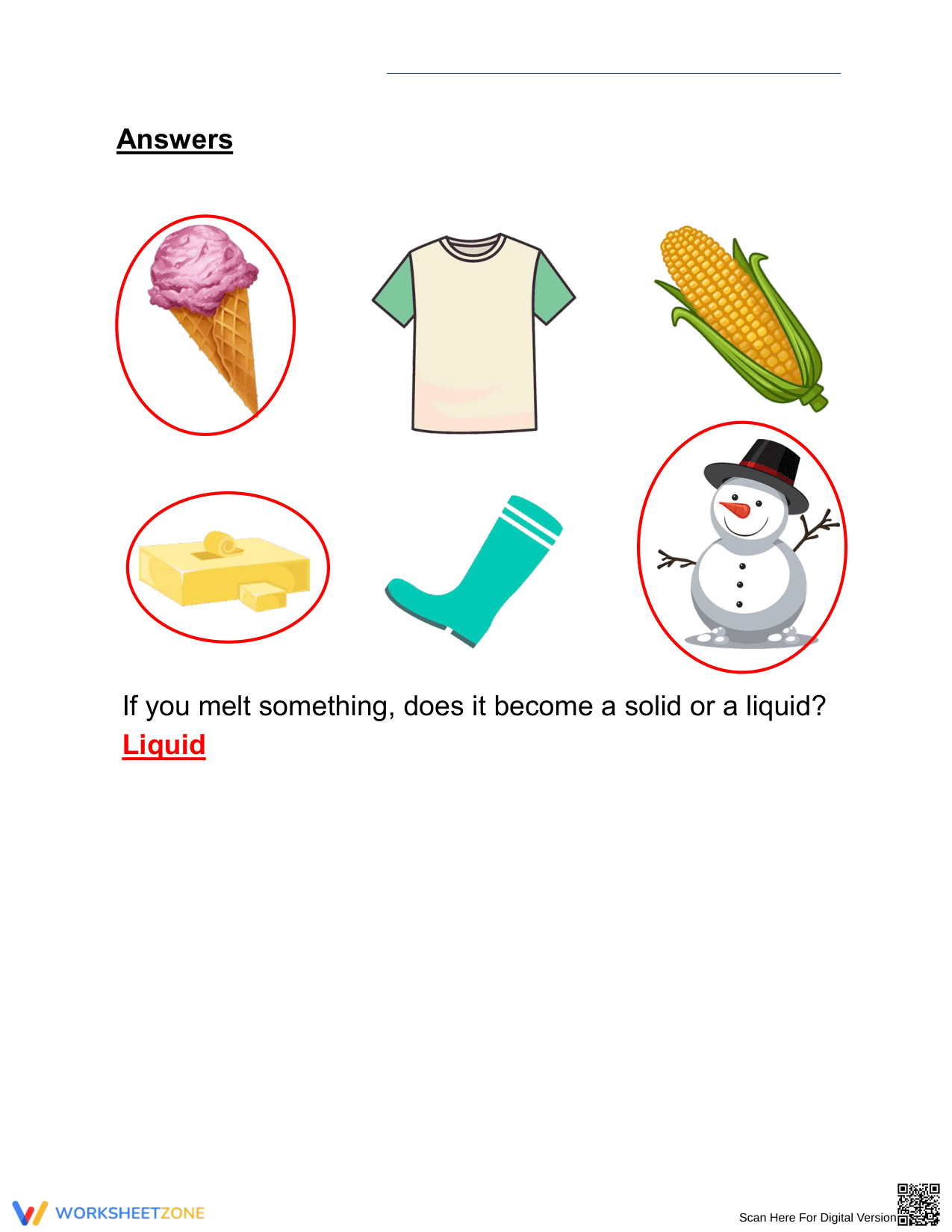 Grade 1 Melting — Printable No-Prep Worksheet - Page 2