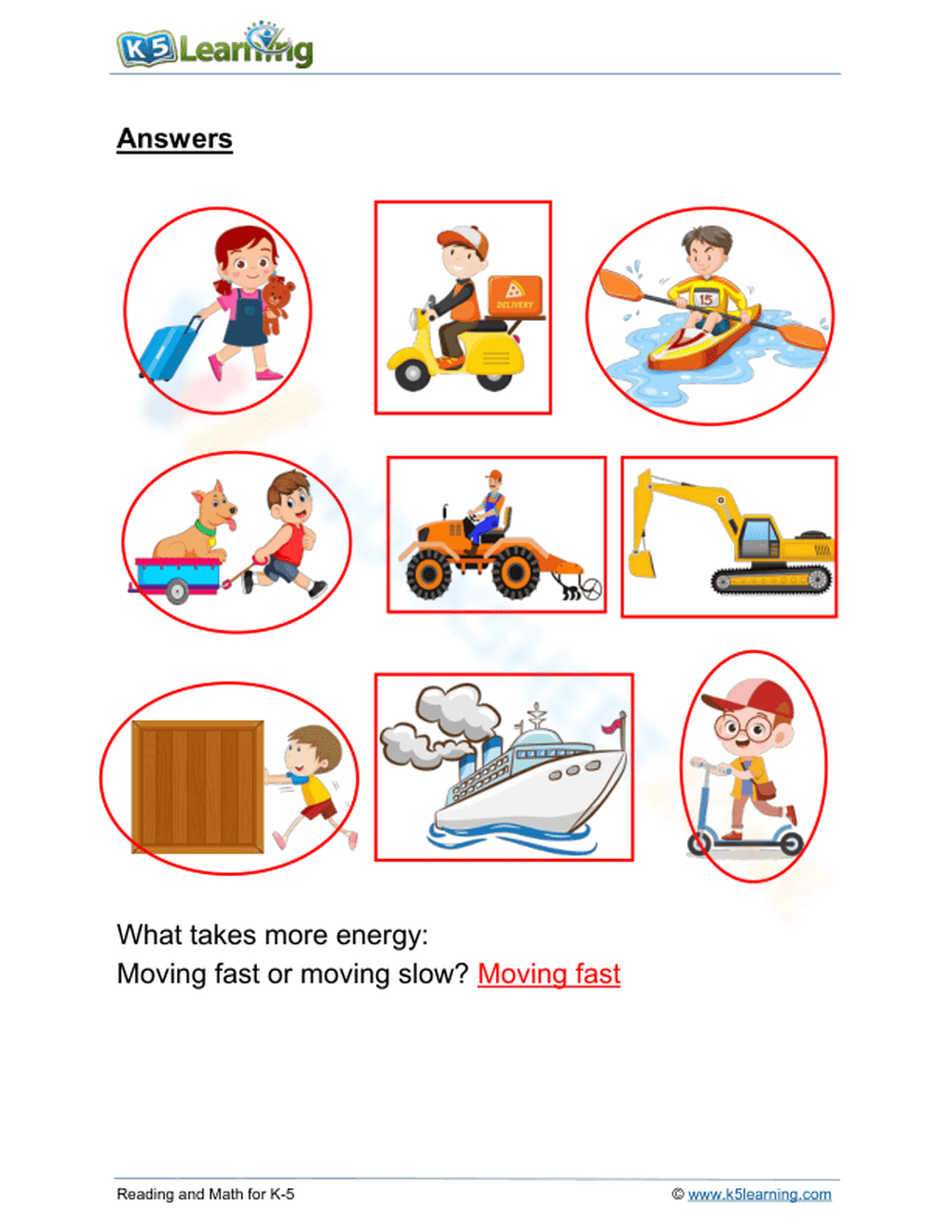 Grade 1 Energy Source — Printable No-Prep Worksheet - Page 2