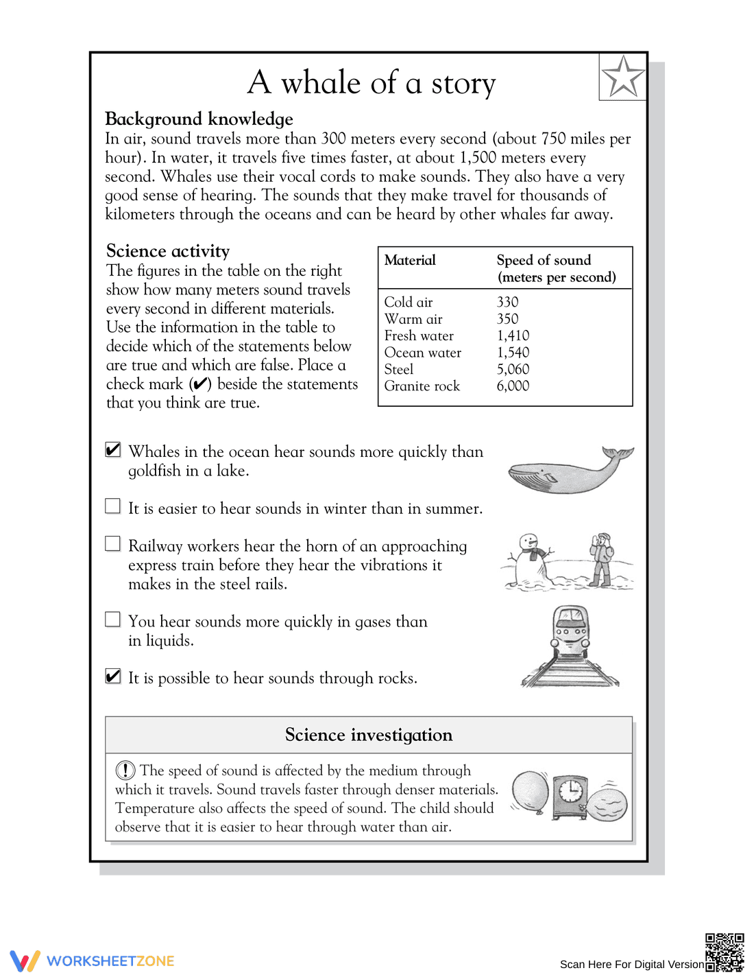 Grade 3 Sound Speed — Printable No-Prep Worksheet - Page 2