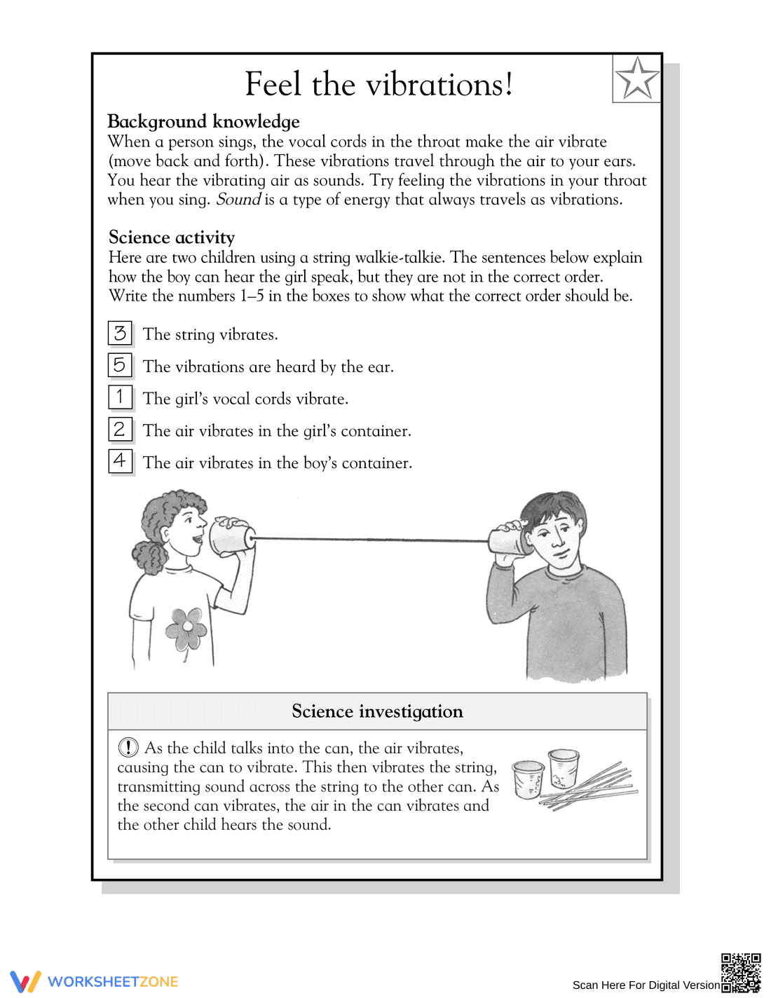 Grade 3 Sound Vibrations — Printable No-Prep Worksheet - Page 2