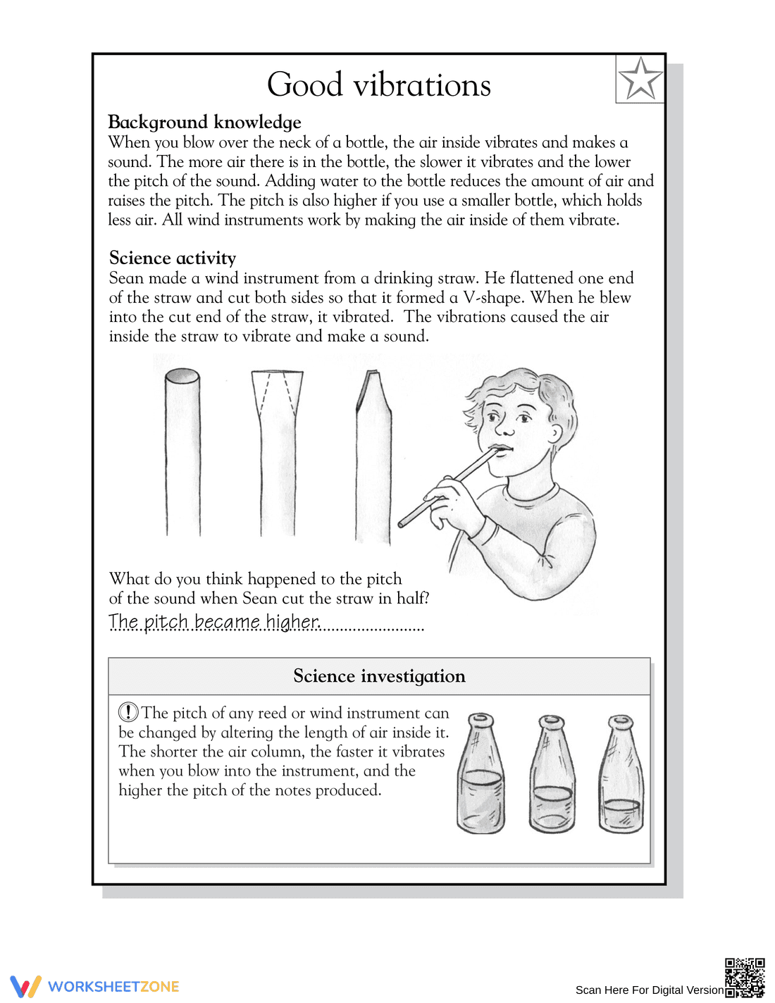 Essential Grade 4 Sound and Pitch — No-Prep Worksheet - Page 2