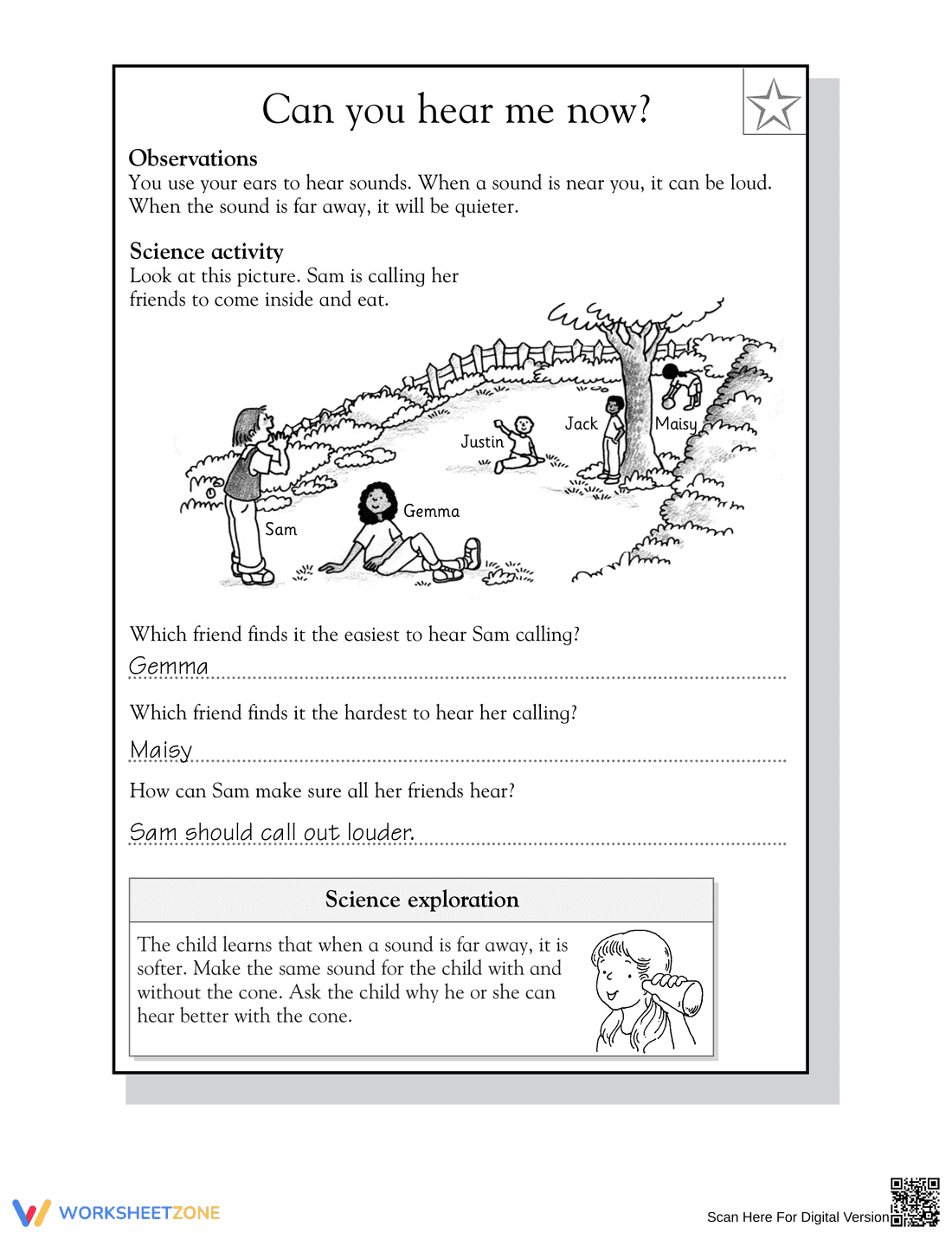 Printable Grade 1 Sound Science: Can You Hear Me Now? - Page 2