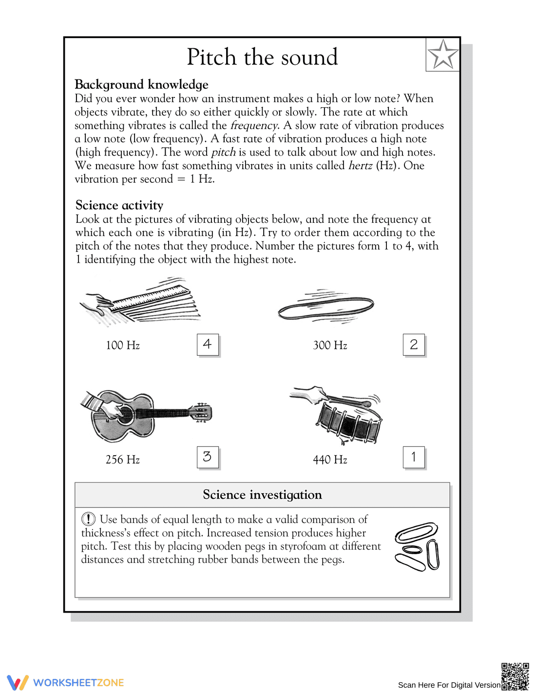 Grade 5 Sound Waves — Printable No-Prep Worksheet - Page 2
