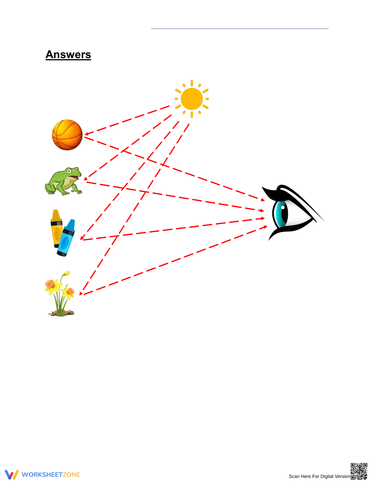 Printable Path of Light Worksheet | Grade 1 Science - Page 2